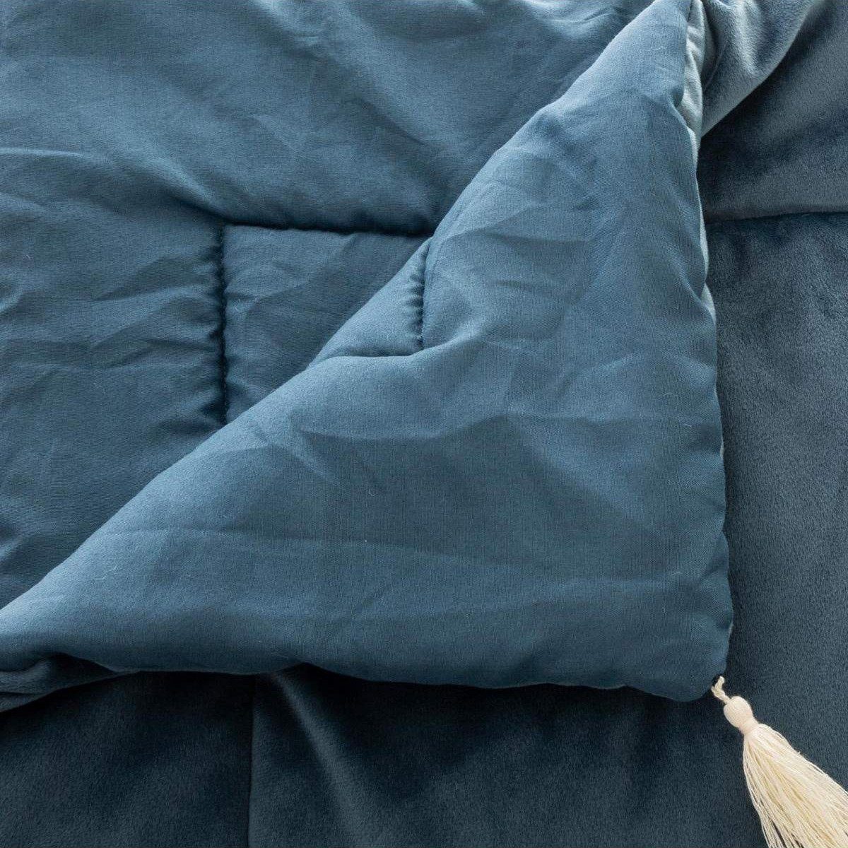 Wohndecke ATMOSPHERA – Bettdecke, Velours, Blau, 75 x 180 cm, Atmosphera Créateur d'intérieur