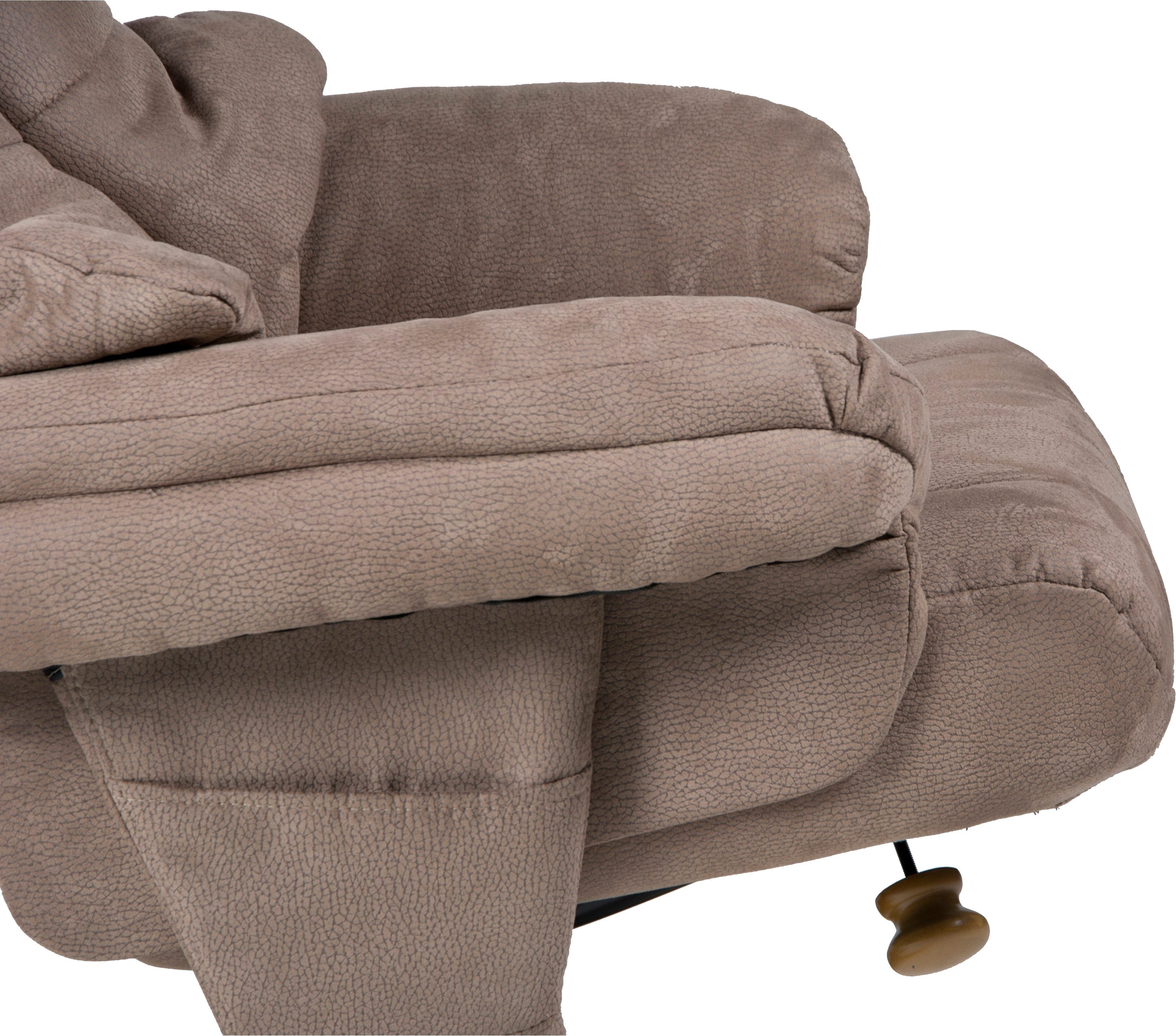 Duo Collection TV-Sessel Bordeaux, 360 Grad und Relaxfunktion, drehbar mit braun Hocker
