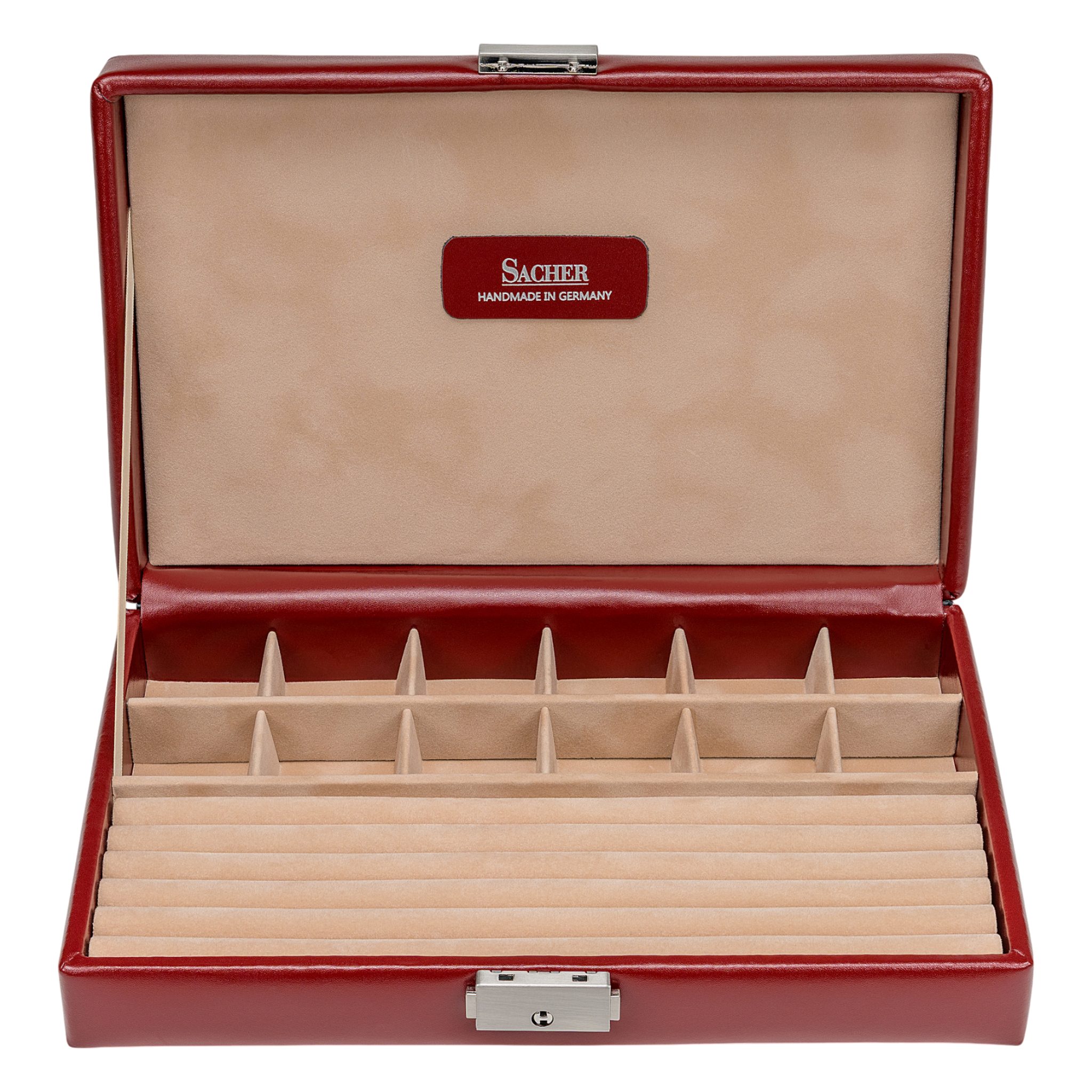 Sacher Schmuckkasten Ring- und Sammleretui, Handgefertigt in Deutschland