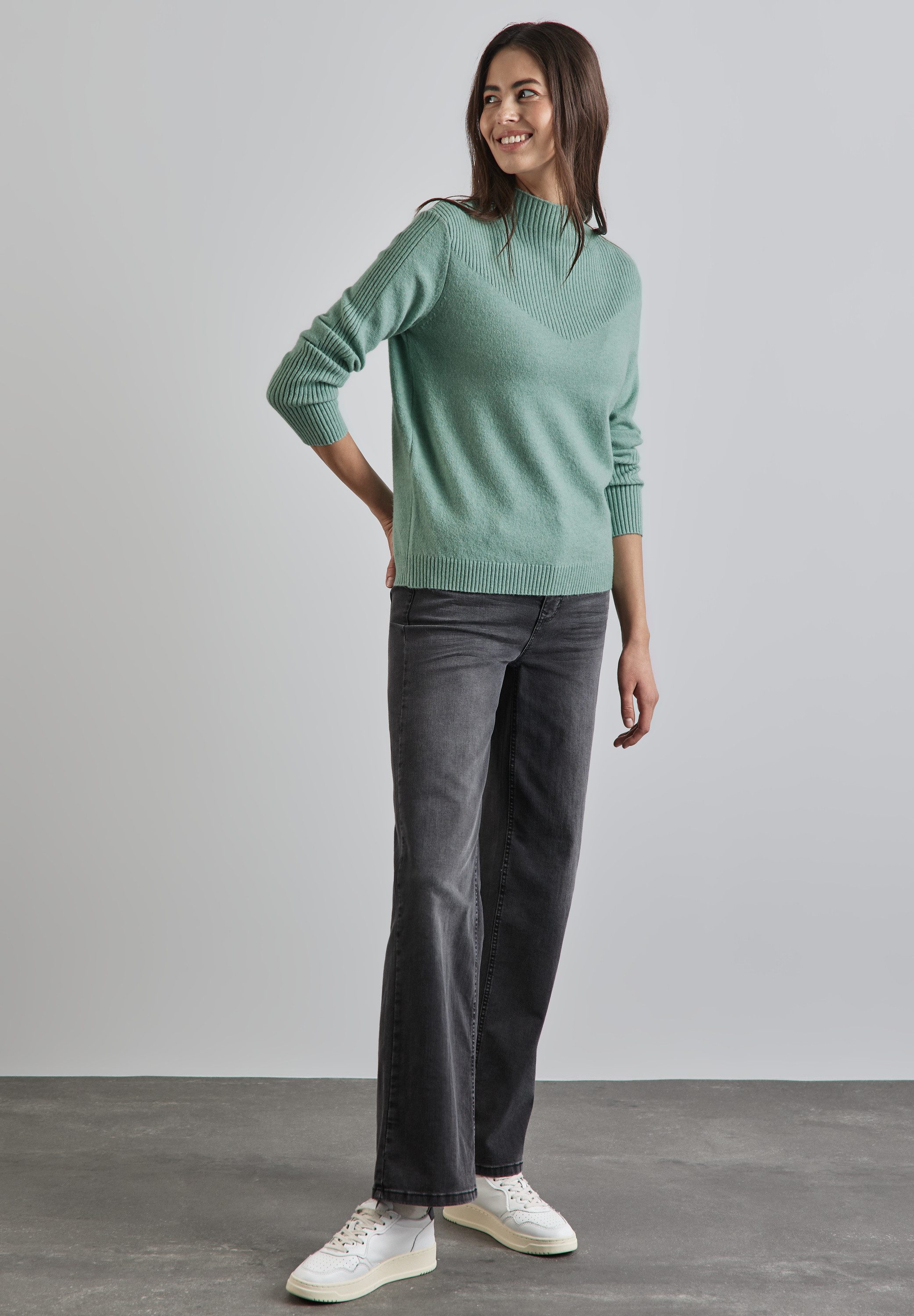 STREET ONE Strickpullover mit Stehkragen