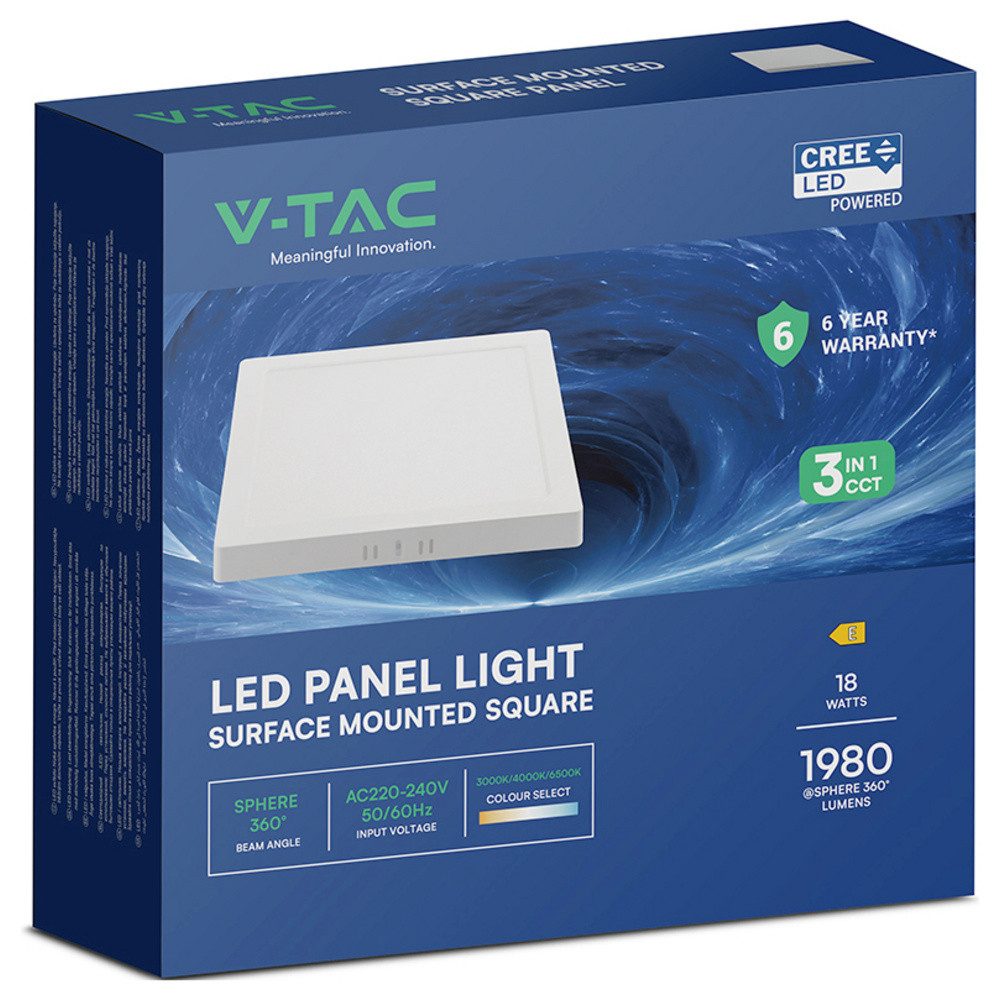 V-TAC LED Panel V-TAC VT-60018CCT 104986 LED-Aufbauleuchte EEK: E (A - G) 18 W Weiß