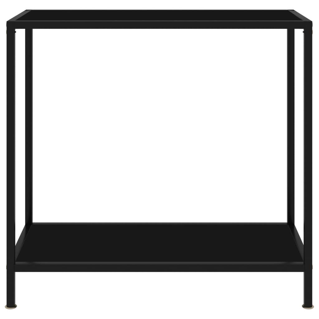 80x35x75 furnicato Hartglas Konsolentisch cm (1-St) Beistelltisch Schwarz