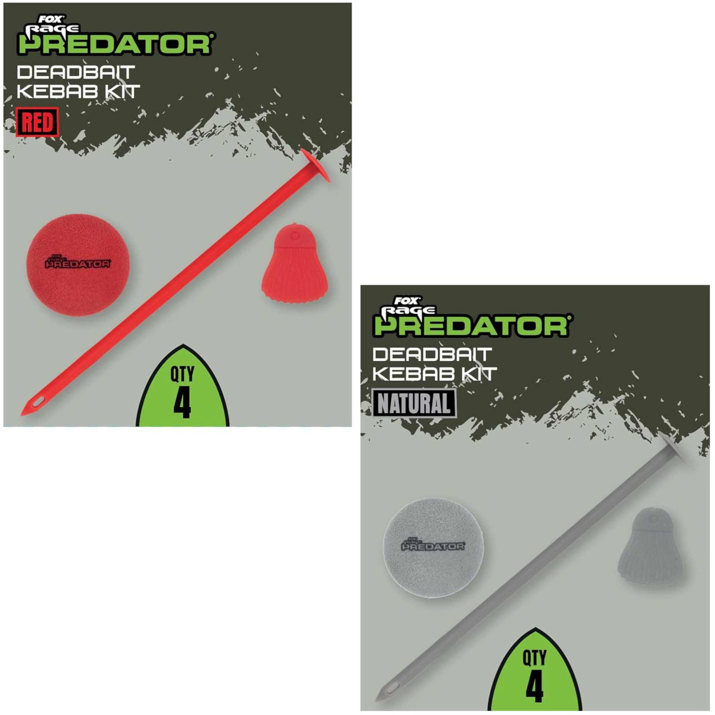Drillingshaken Fox Rage Predator Deadbait Kebab Kit - Köderhalter Köderfisch