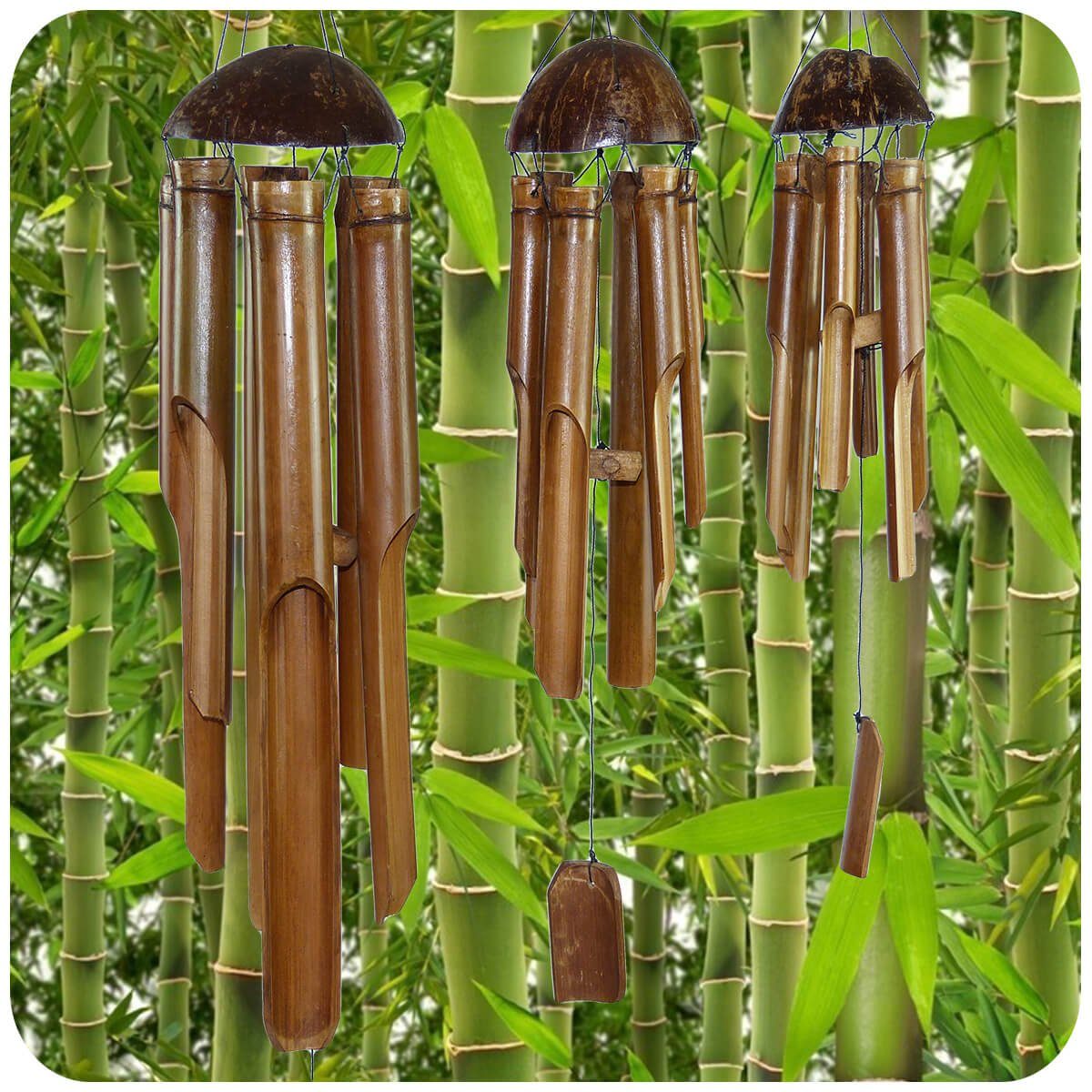 SIMANDRA Windspiel Feng Shui Set (30 cm - 40 cm - 60 cm)