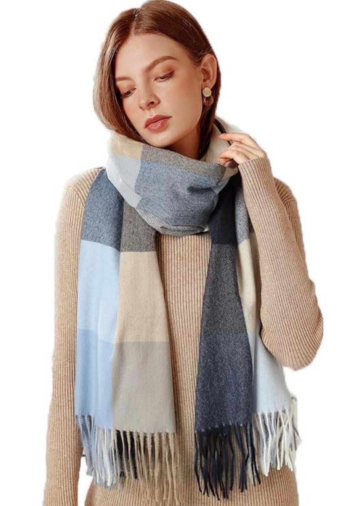 Coonoor Modeschal Karierter Damen Schal mit Fransen, im Oversize Look,für H günstig online kaufen