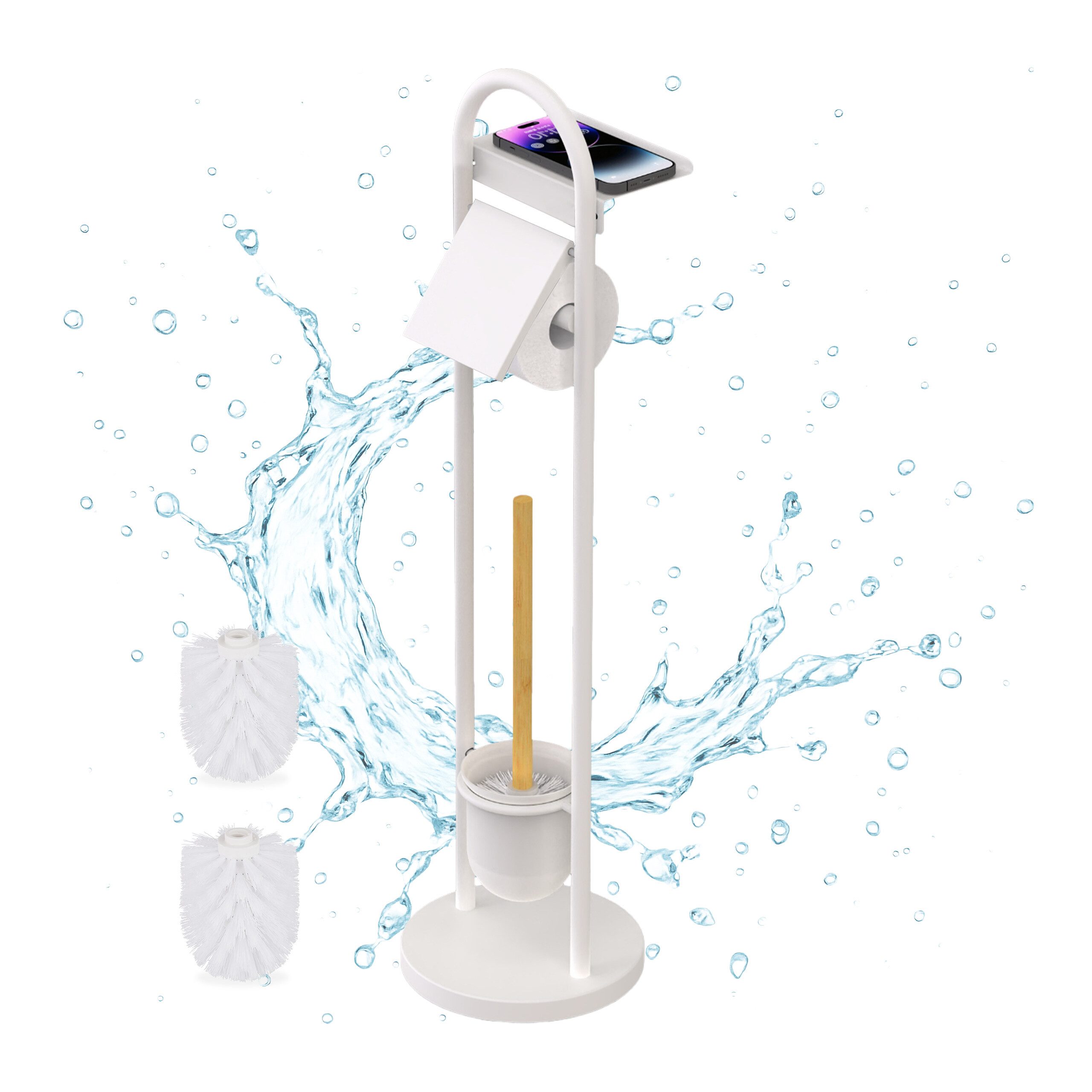 relaxdays WC-Garnitur mit Ablage, weiß günstig online kaufen