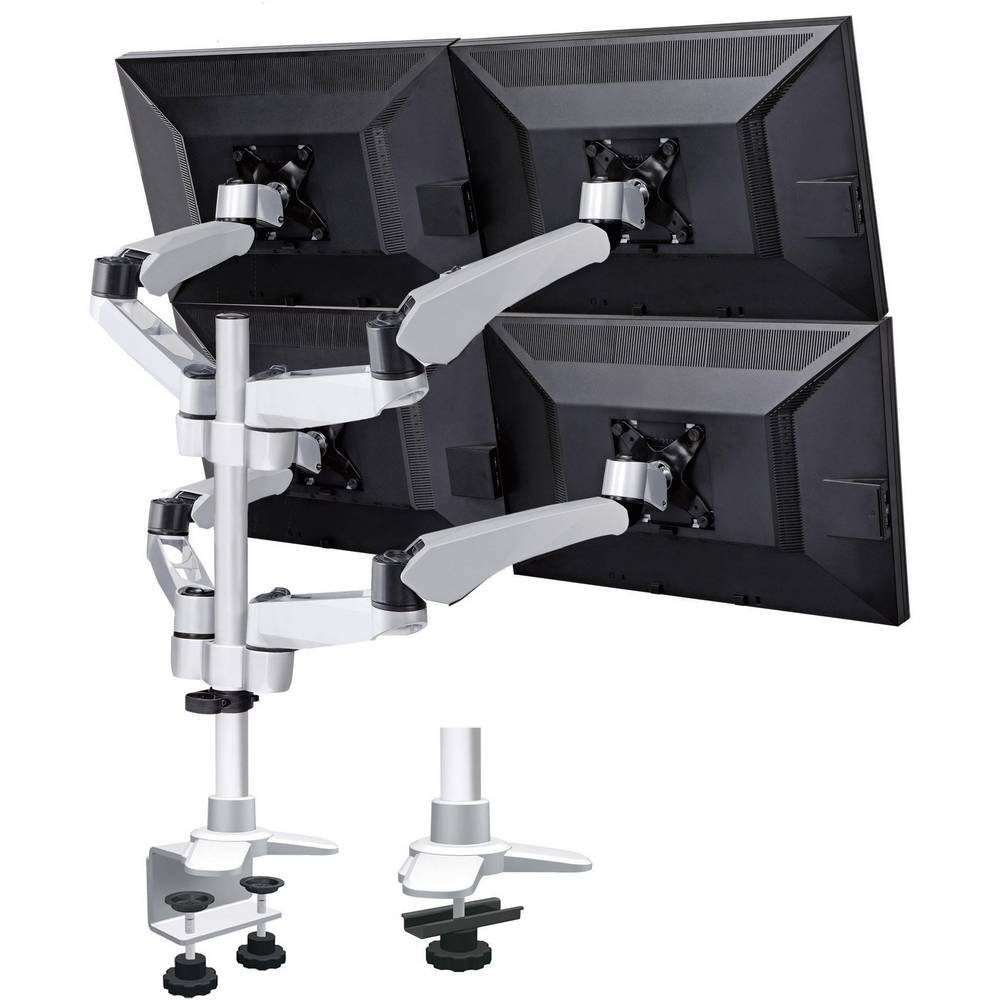 SpeaKa Professional Monitor-Halterung Flex 4fach Monitorhalter, Tischmontage mit Gasdruck-Technik SP-3957076, (2-in-1-Montage, Gasdruck-Technik)