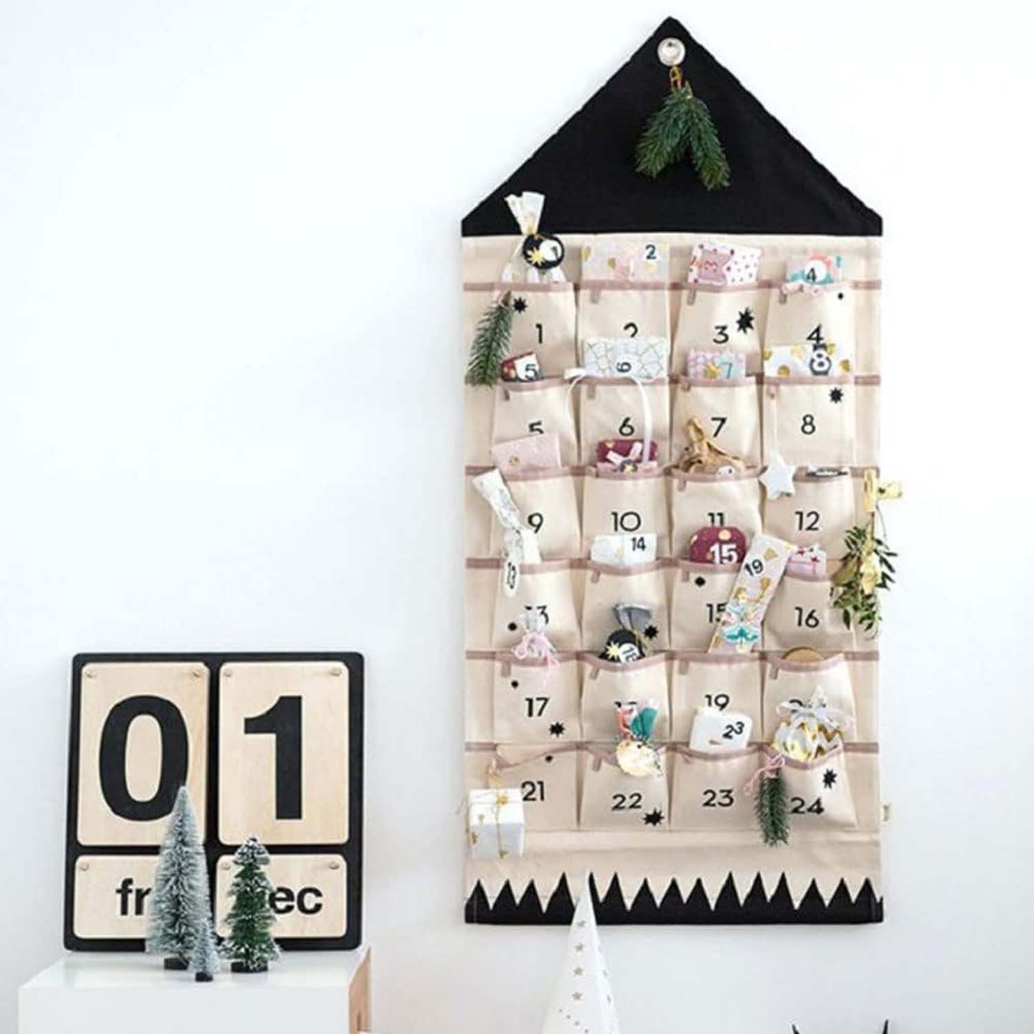 trends for living DIY-Adventskalender Befüllbarer Adventskalender Weihnachts-Adventskalender 2025 24 Taschen