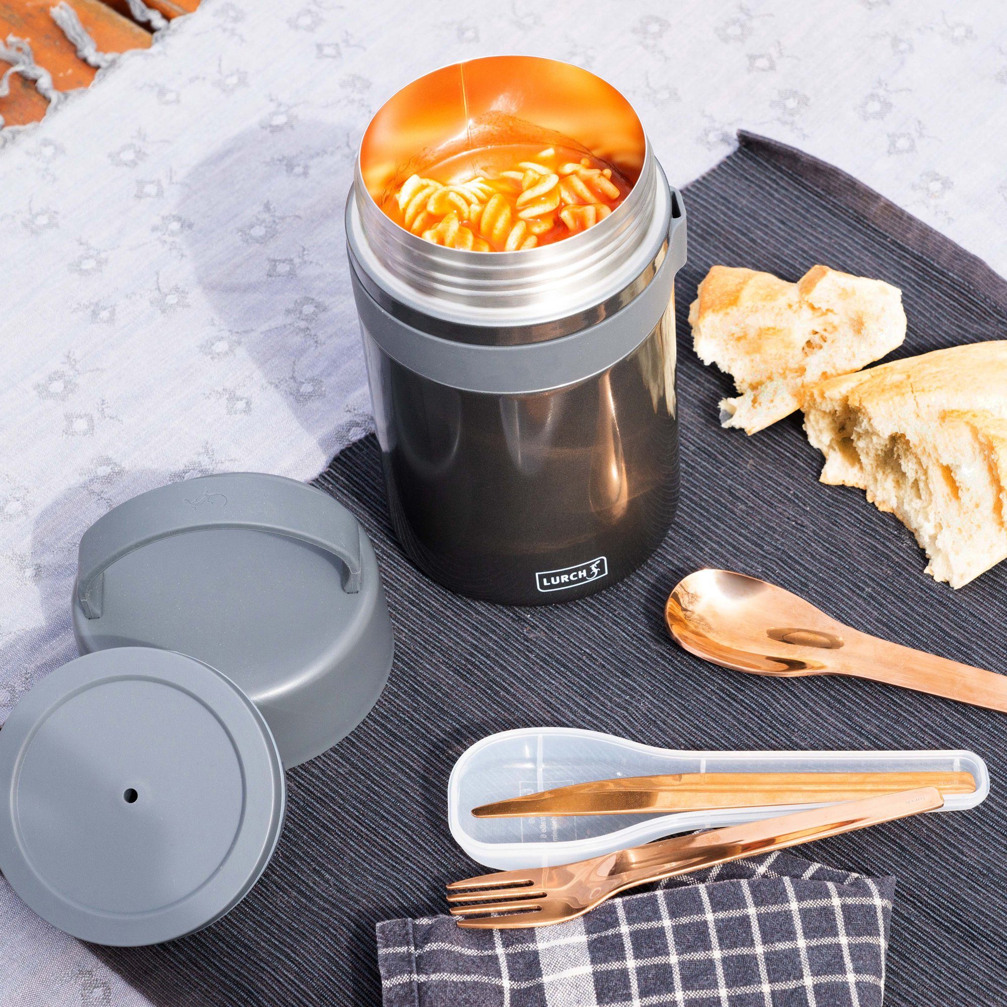 Lurch Thermobehälter Iso-Pot 500 ml für heiße und kalte Speisen, Edelstahl