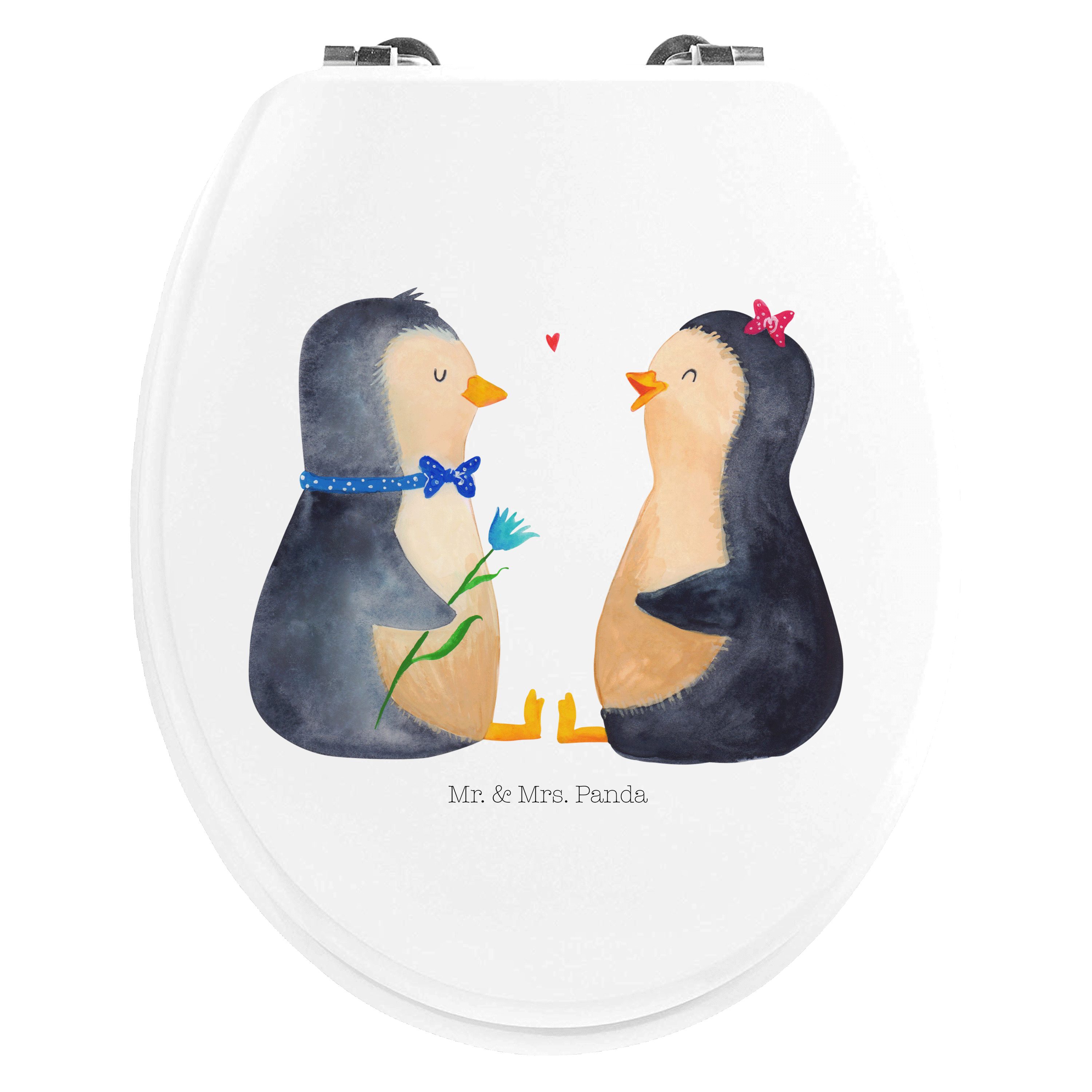 WC-Sitz Pinguin Pärchen - Weiß - Geschenk, WC-Sitz, Toilettendeckel, Hochzeit