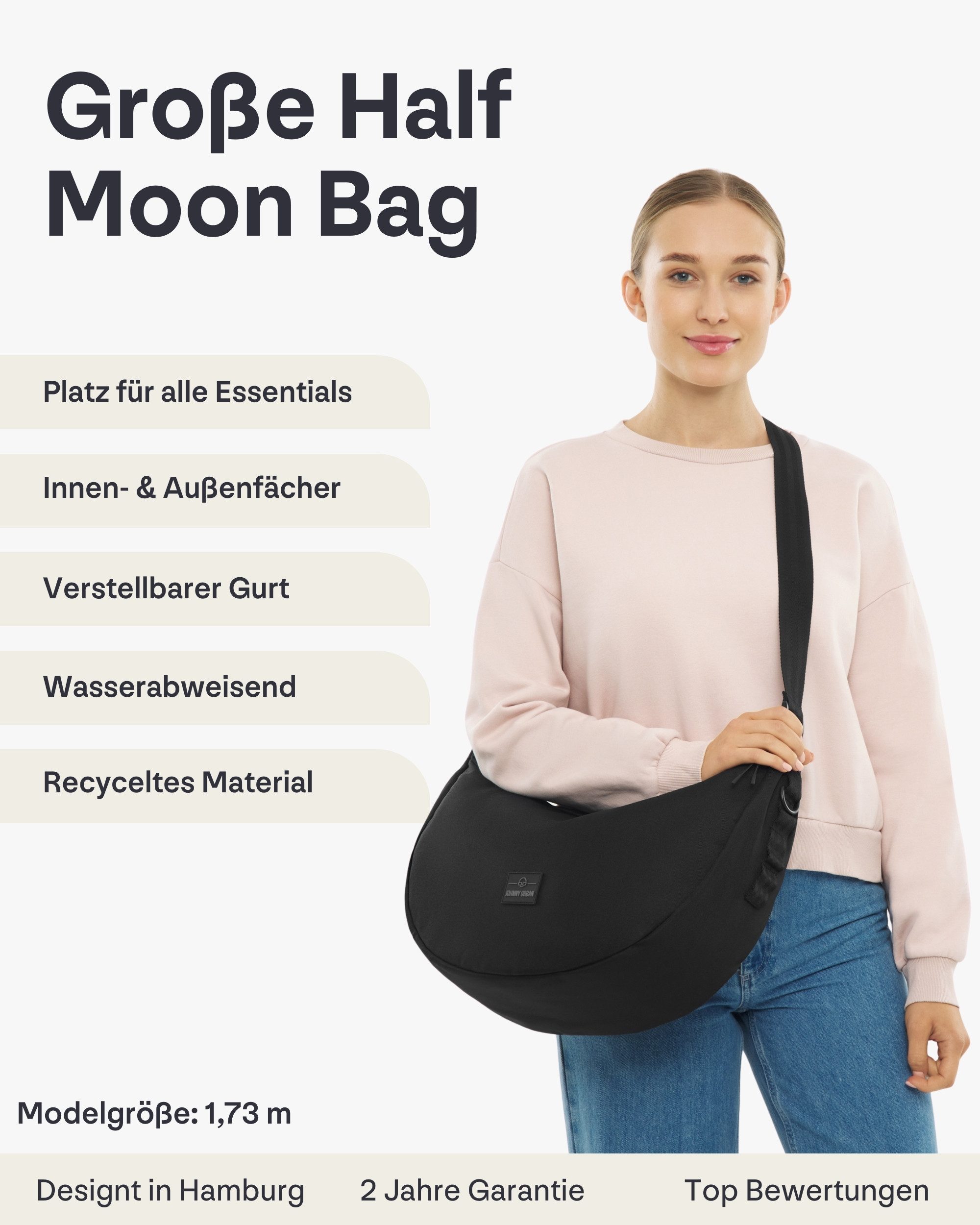 Johnny Urban Umhängetasche Ally Large Half Moon Bag, Große Crossbody Bag in günstig online kaufen