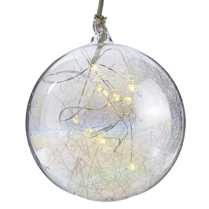 Florissima Weihnachtsbaumkugel Kugel Seifenblasen mit LED Lichtern Batteriebetrieben Irisierend Regenbogen Weihnachtsschmuck Weihnachtsdeko Hänger Weihnachten Dekoration Advent