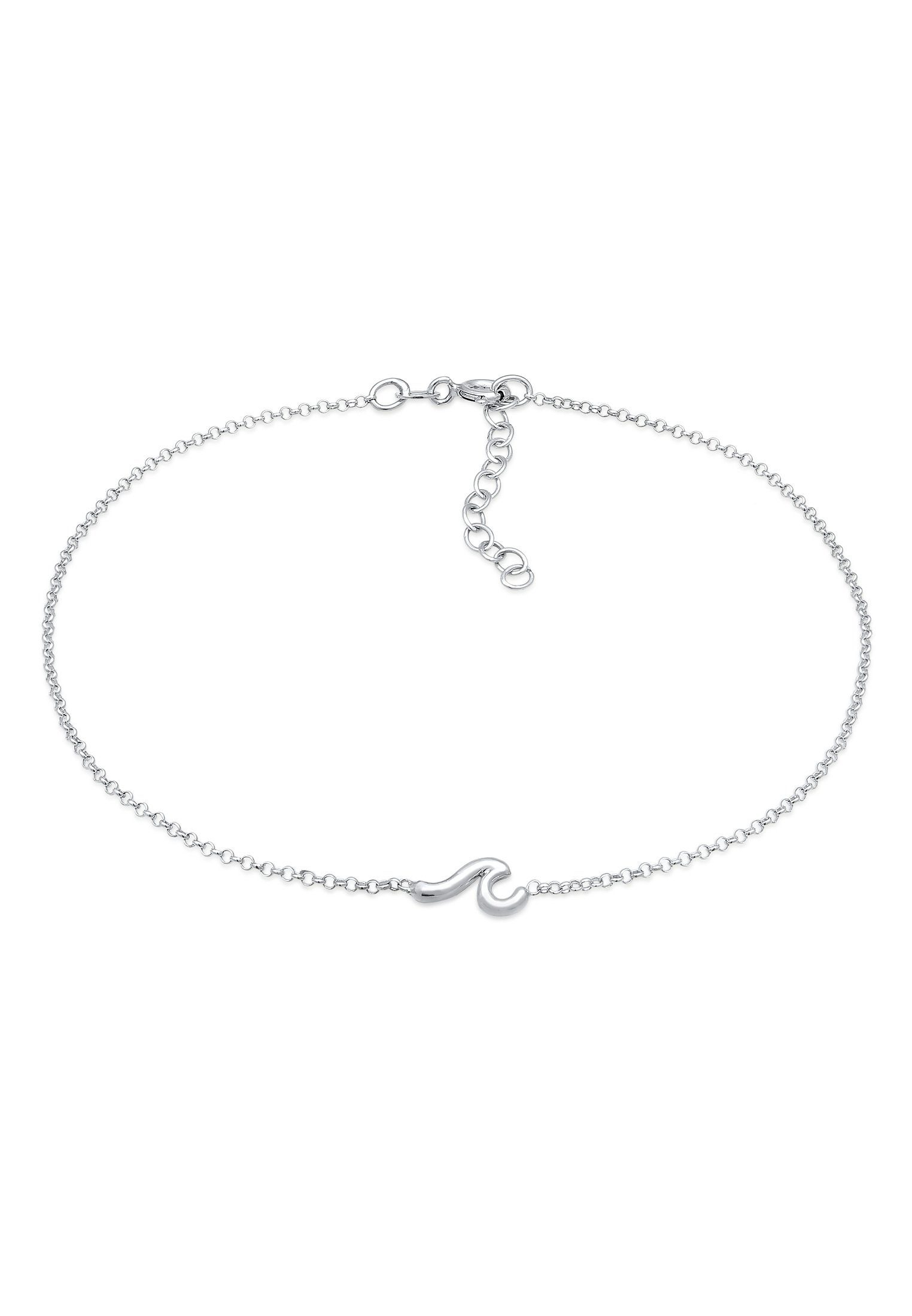 Elli Fußkette Wellen Wave Strand Maritim 925 Silber, Wellen