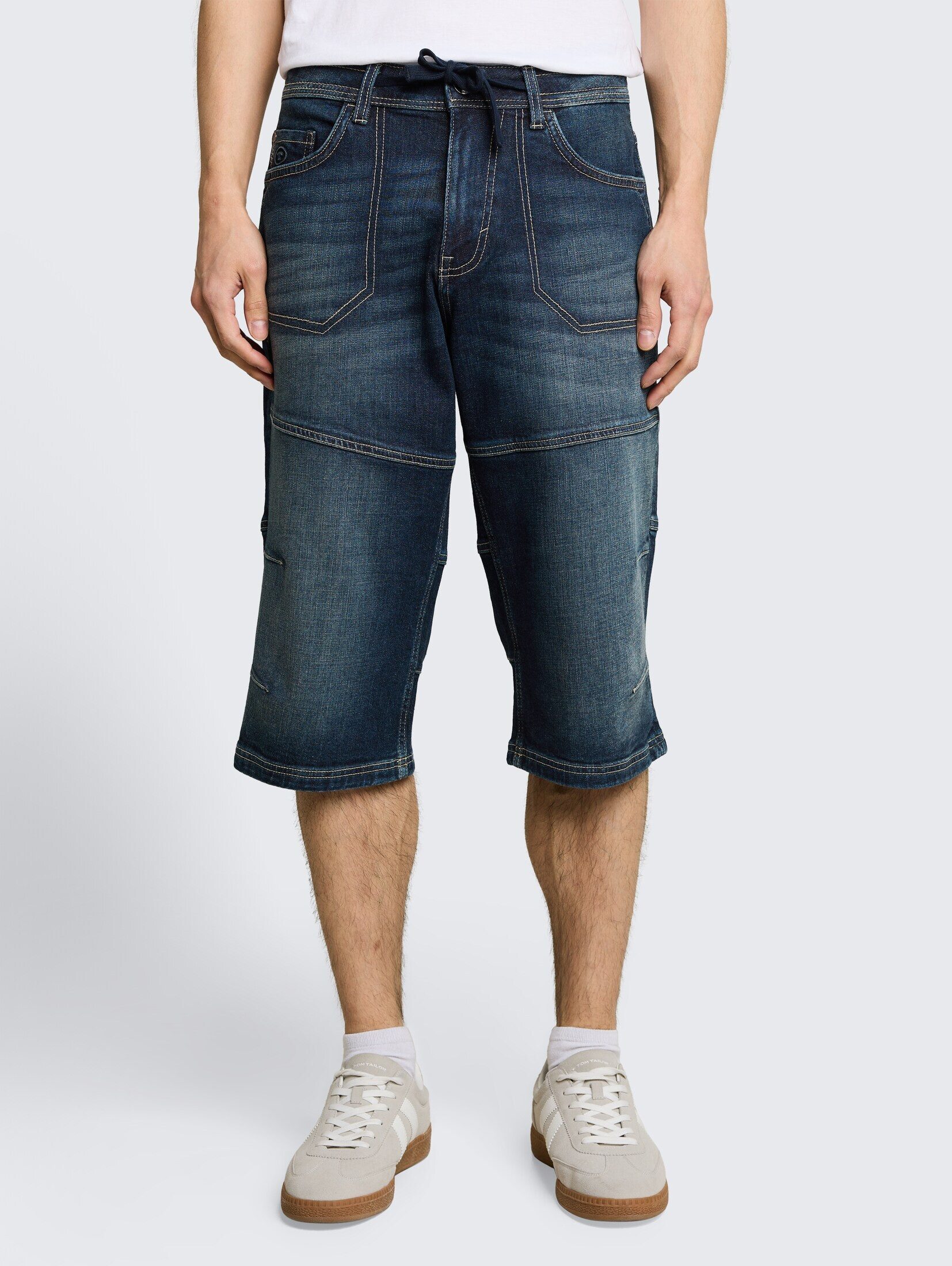 TOM TAILOR Jeansshorts Jeanshosen TTMORRIS RELAXED Overknee Jeans Shorts mit Stretch