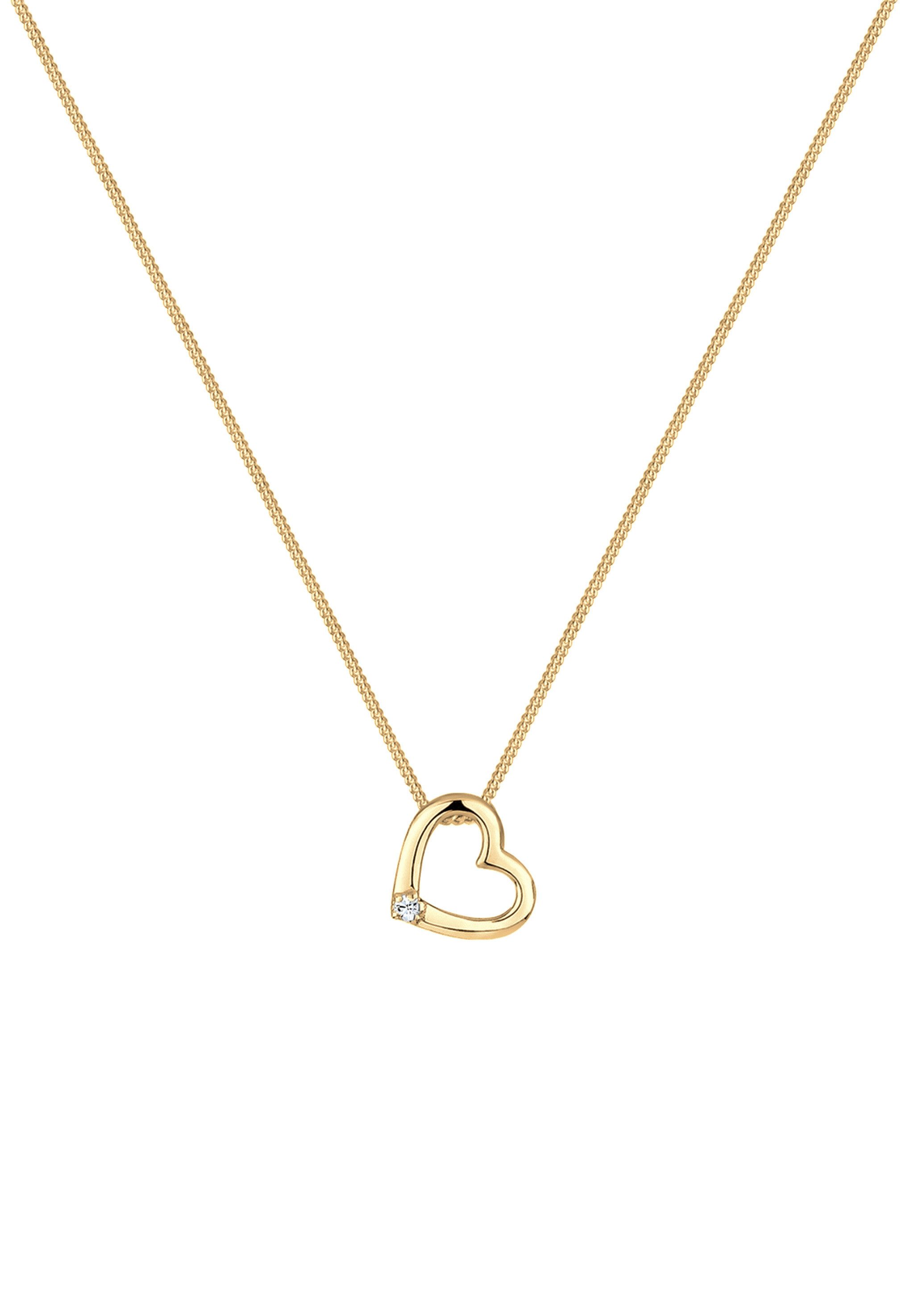 Elli Kette mit Anhänger Herz 925 Sterling Silber, mit Kristallen von Swarovski®, Herz