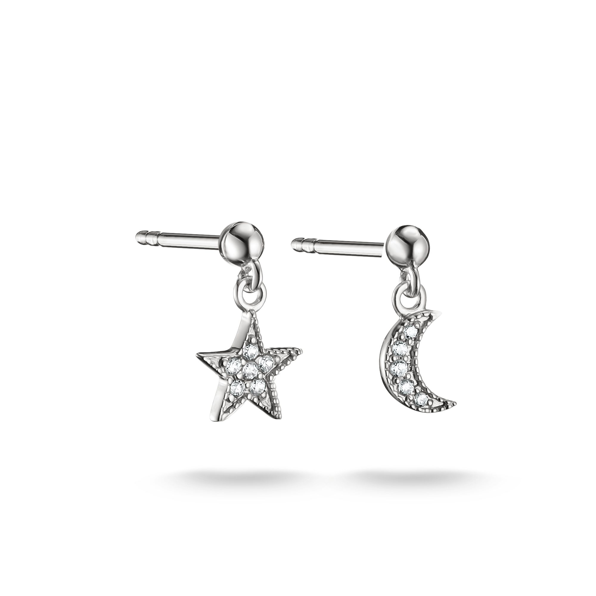 THOMAS SABO Paar Ohrstecker Mond-Desgin und Stern-Optik, mit Zirkonia (synth)