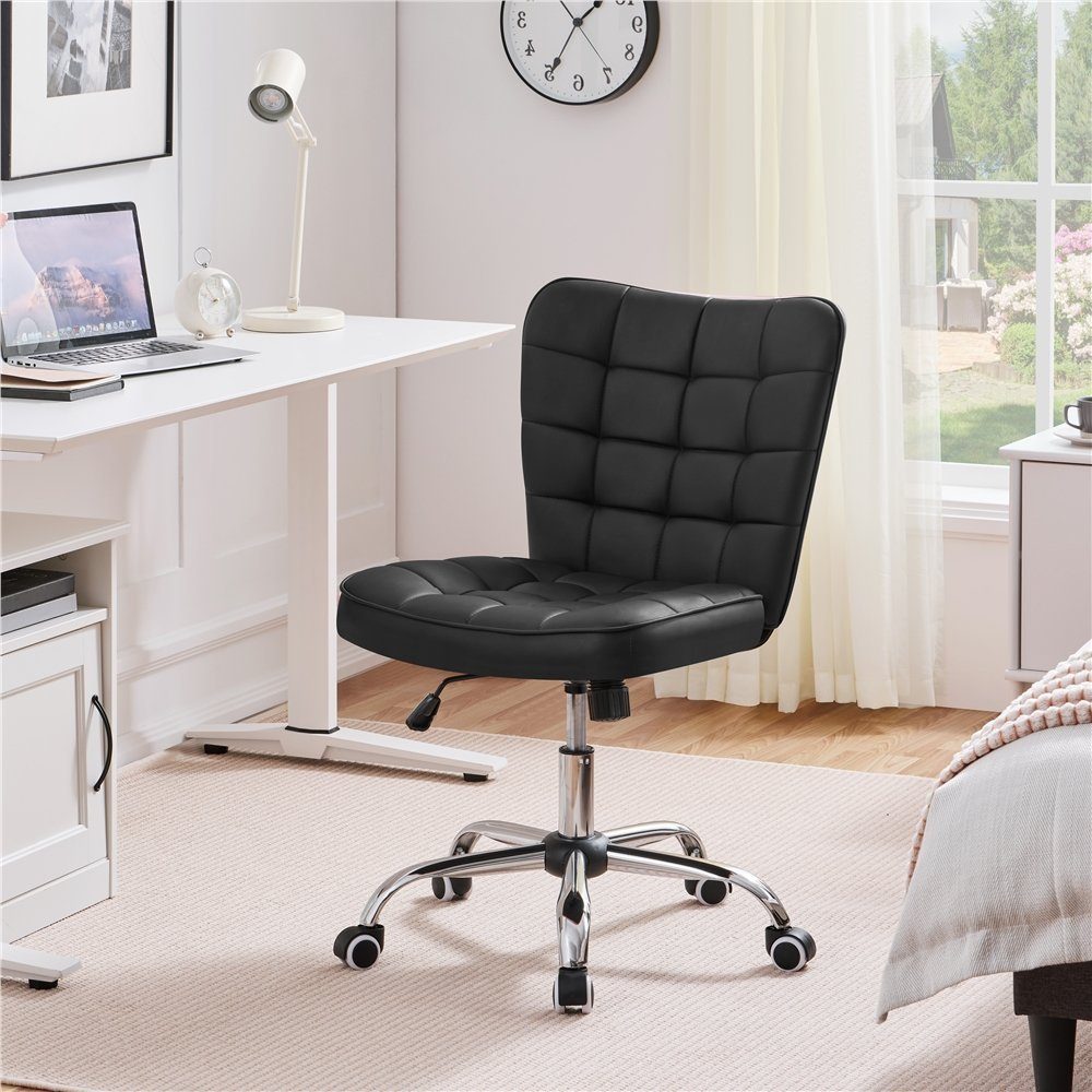 Yaheetech Drehstuhl, Bürostuhl Schreibtischstuhl höhenverstellbar Arbeitshocker Chefsessel schwarz