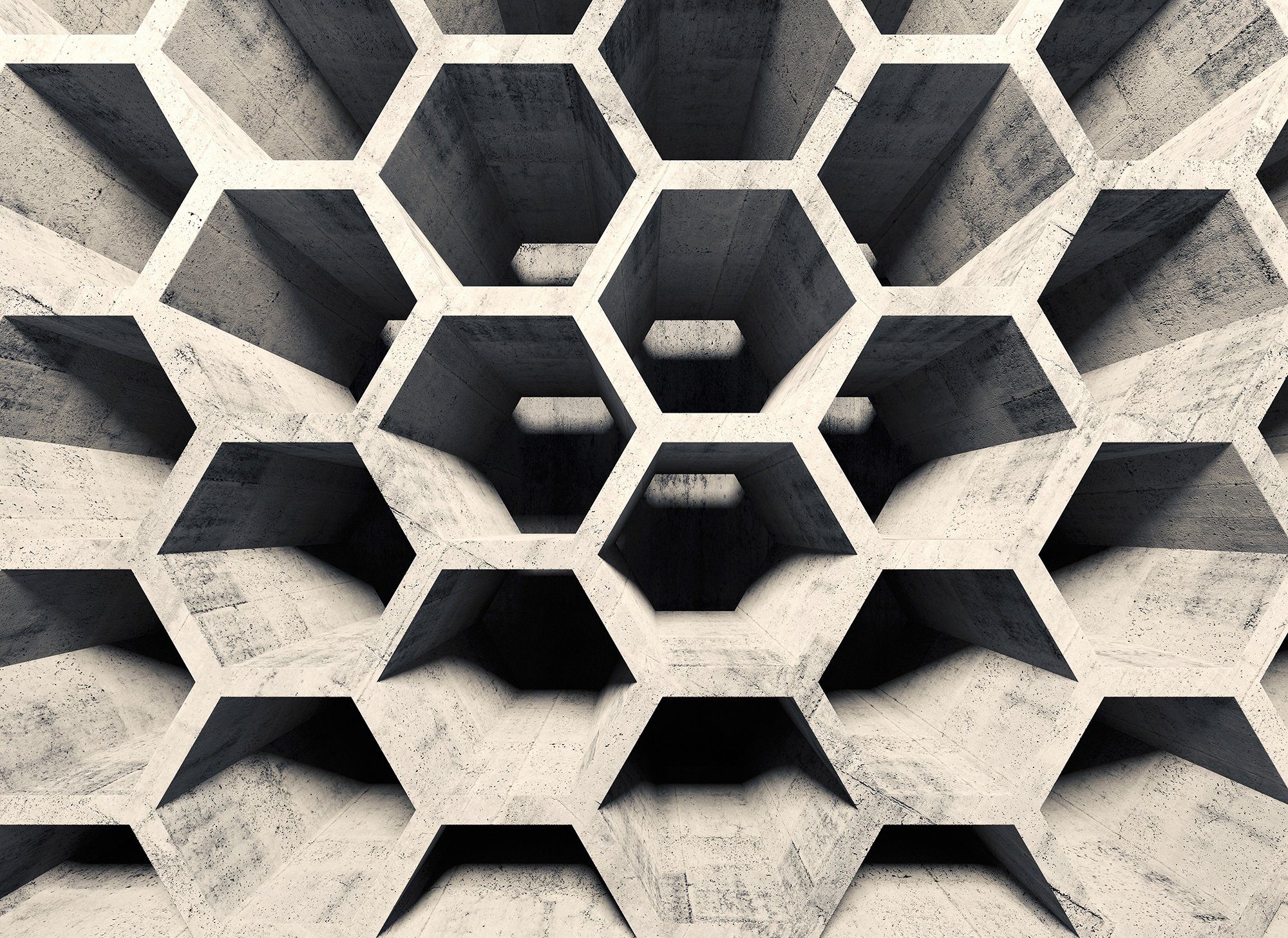 living walls Fototapete Designwalls Honeycomb Structure 2, glatt, (5 St), Vlies, Wand, Schräge, Decke | Fototapeten