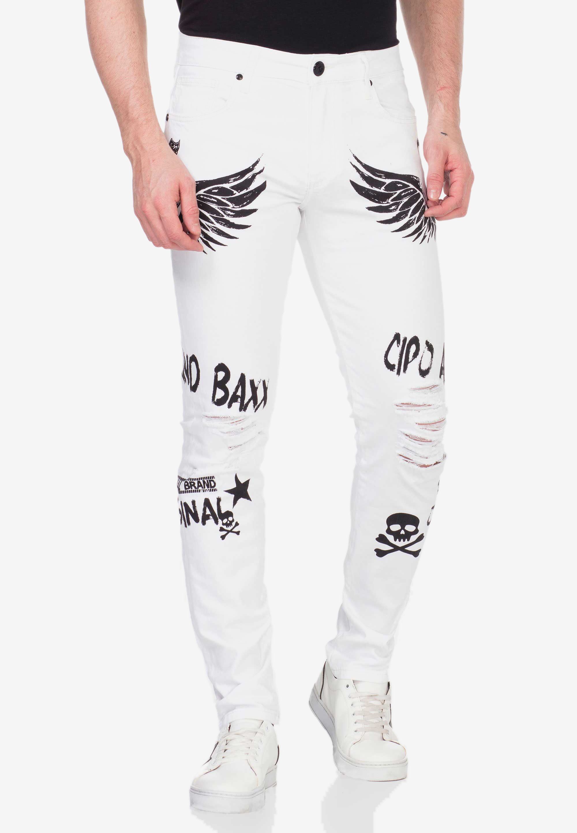 Straight Röhrenjeans Fit in & Baxx Print-Motiven tollen mit Cipo