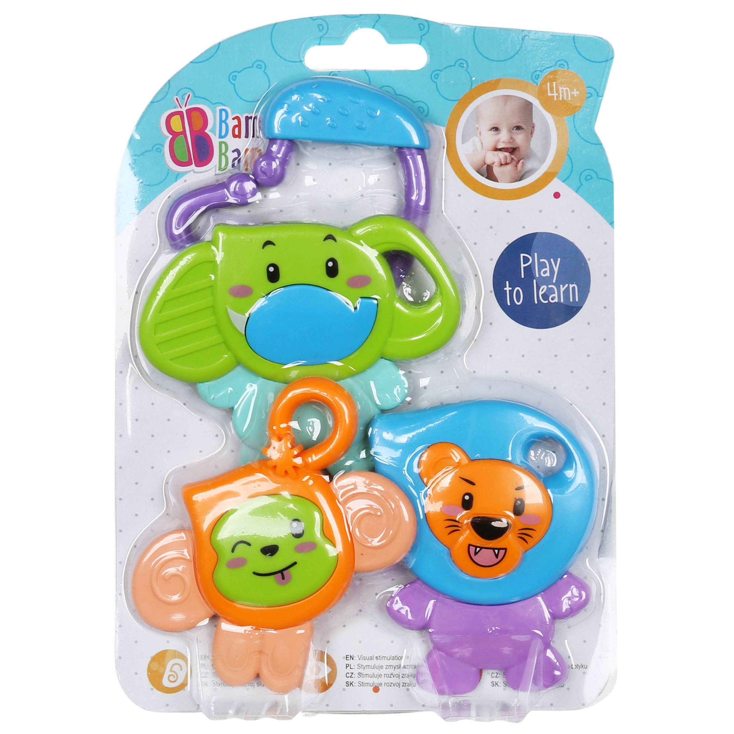 BAM BAM Rasselball Bam Bam 4-in-1 Safari-Rassel-Set 4m+