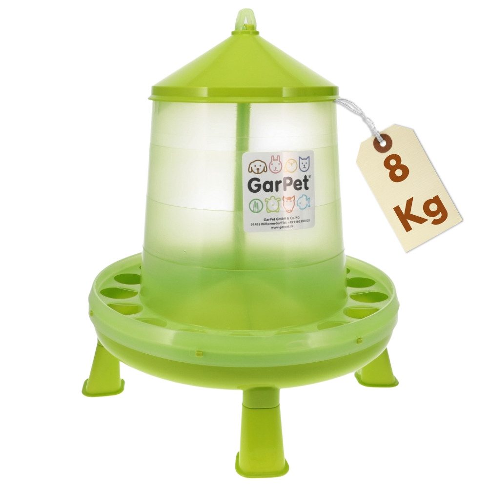 GarPet Futterspender Futterautomat Hühner mit Stand Füßen Geflügel Futterspender Futtertrog
