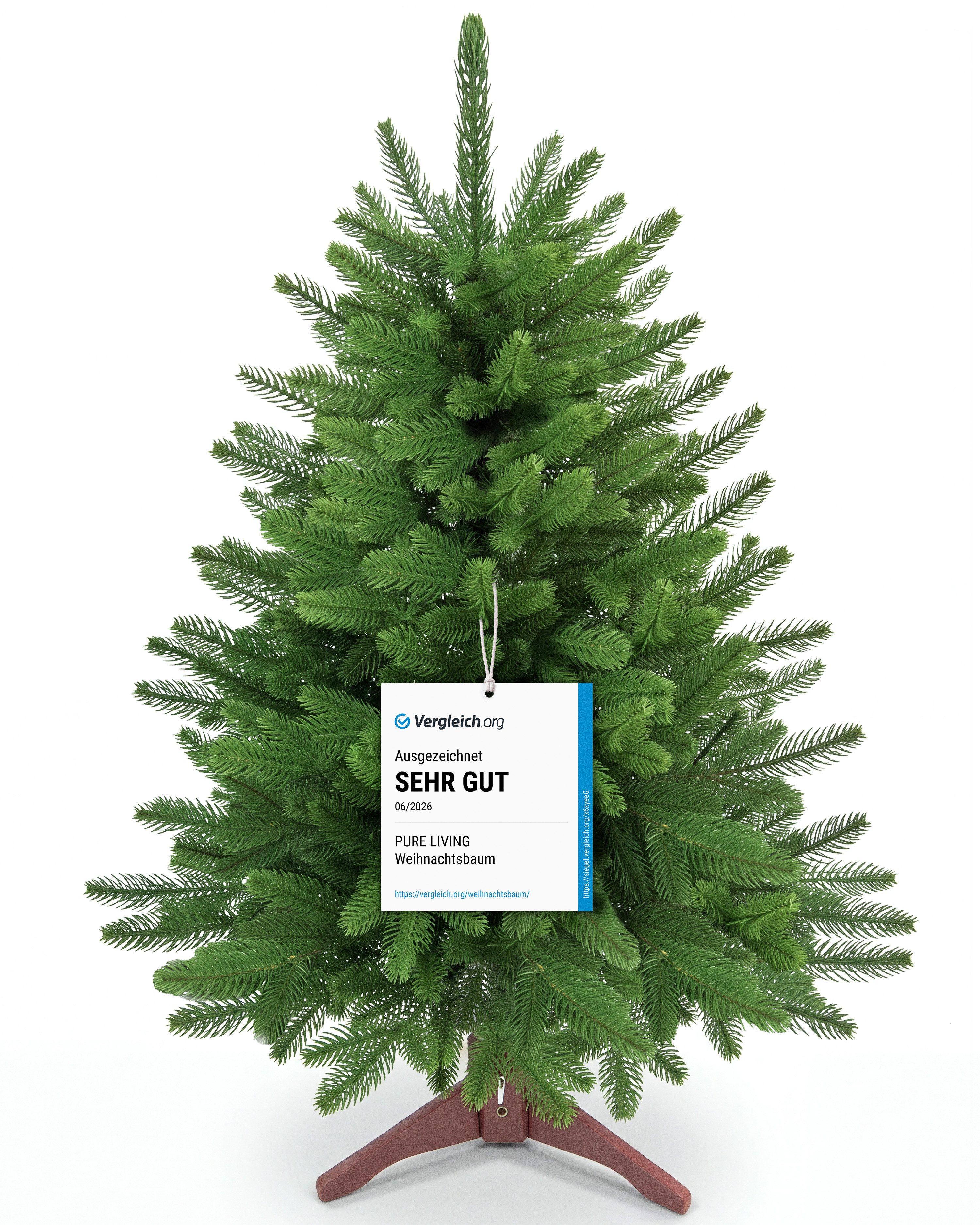PURE LIVING INTERIOR DESIGN Künstlicher Weihnachtsbaum Nordmanntanne, PE-Spritzguss, erhältlich in 90-250 cm, Nordmanntanne, Elegant, Stilvolle Dekoration für festliche Atmosphäre