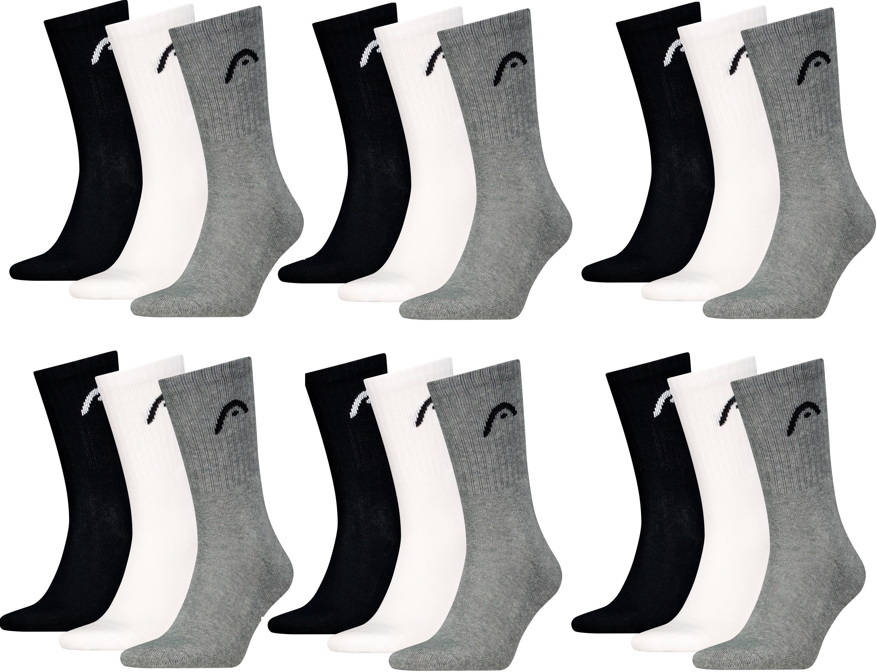 Sportsocken HEAD Herren Sportsocken Crew Socken Unisex 18-er Pack