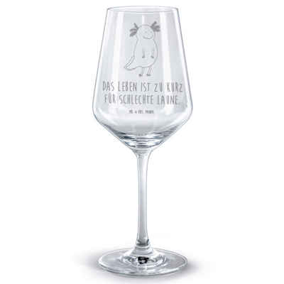 Mr. & Mrs. Panda Rotweinglas Axolotl Glücklich, Rotweinglas, Hochwertige Weinaccessoires, Premium Glas, Unikat durch Gravur