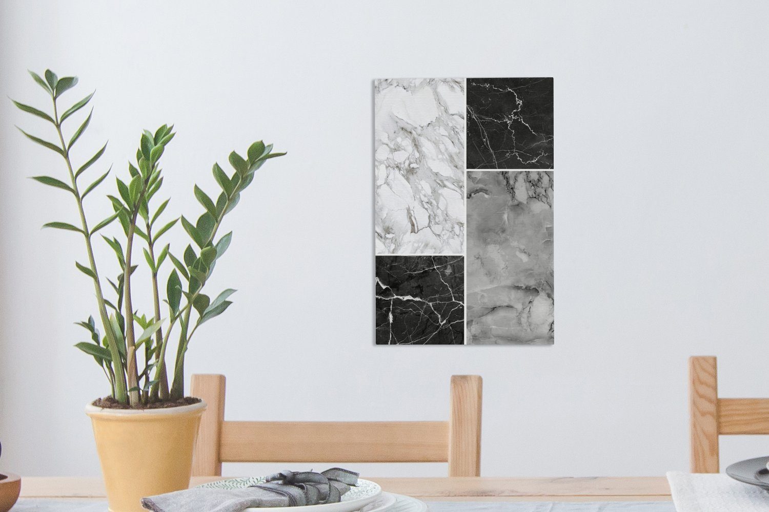 OneMillionCanvasses® Leinwandbild Marmor - Textur St), Zackenaufhänger, inkl. 20x30 - fertig cm bespannt (1 Leinwandbild Gemälde, Chic