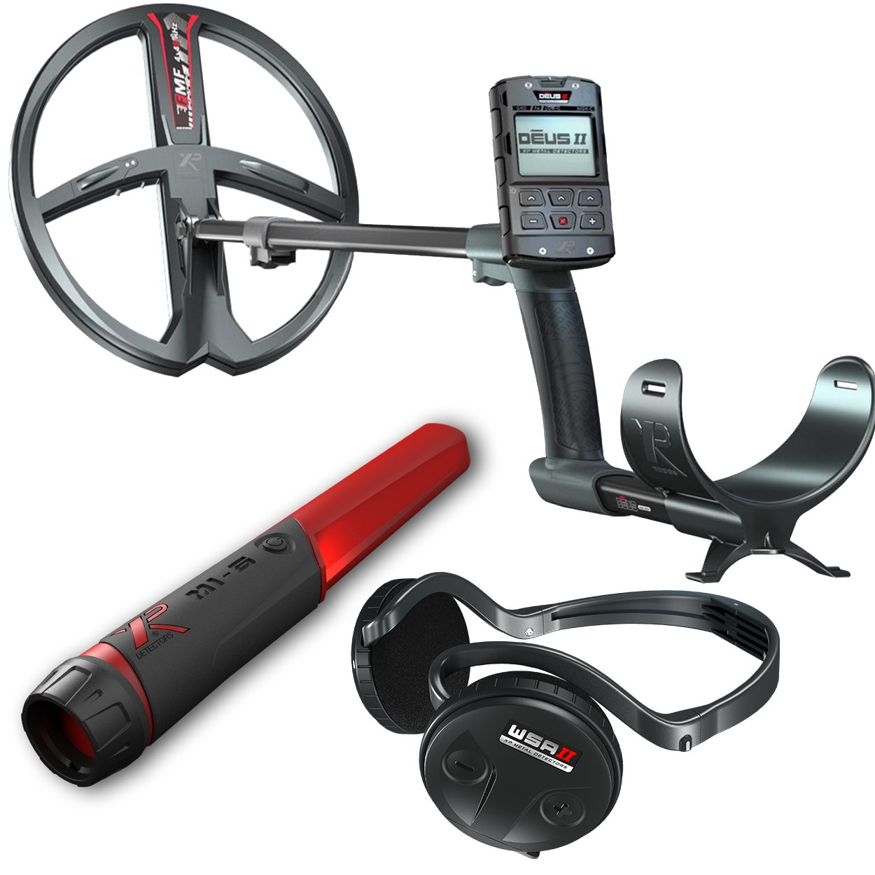 XP Metalldetektor XP DEUS 2 II 34 FMF RC WSA II Metalldetektor, 34x28cm Suchspule, Gratis Mi6 Pinpointer