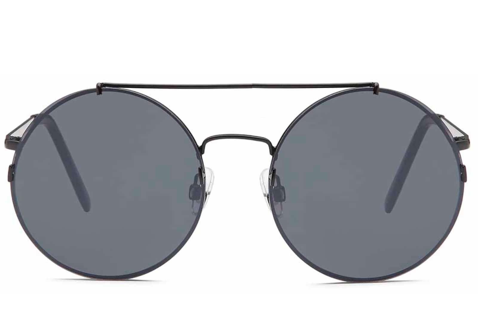 Designer Damen (1-St) und blauen verspiegelten, Rundglas Pilotenbrille Sonnenbrille Eyewear schwarz, BEZLIT Linsen mit balu-grün