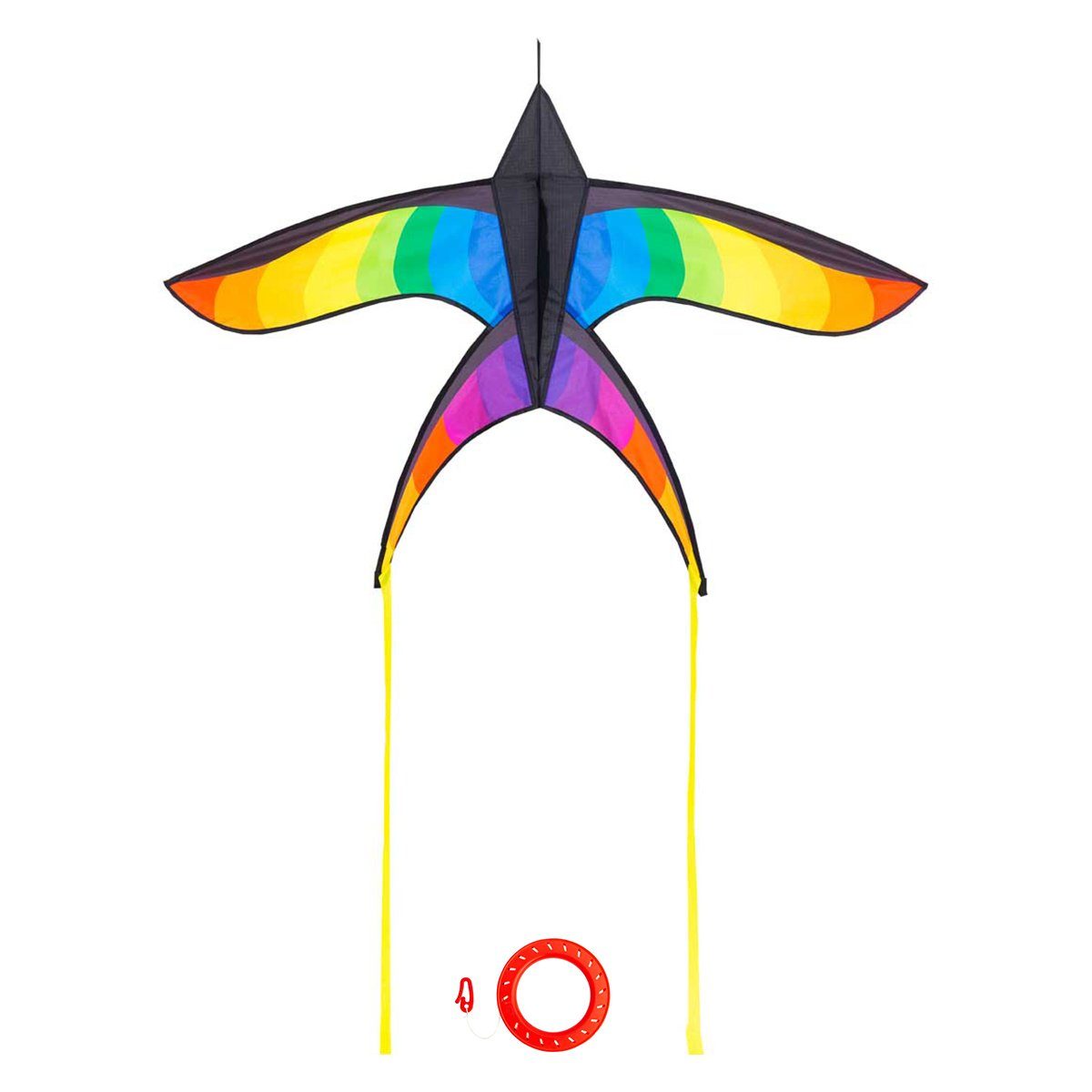 HQ Flug-Drache Kinderdrachen Einleiner Drachen HQ Swallow Kite Rainbow Flugdrachen, Kinderdrachen ab 8 Jahren