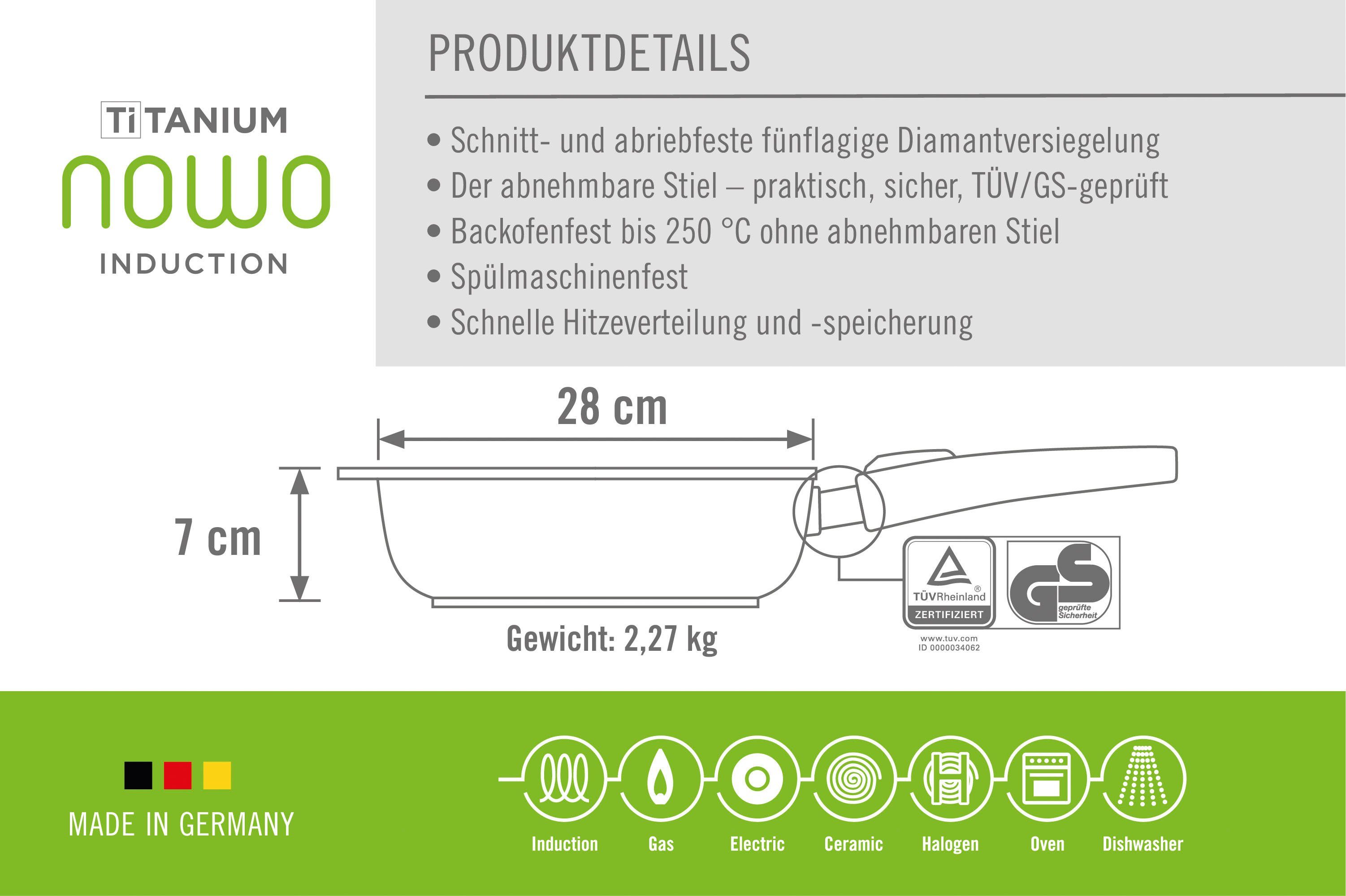 WOLL Bratpfanne MADE IN GERMANY - Nowo Titanium, Aluminiumguss (1-tlg), Induktion – Bild 4 von 5
