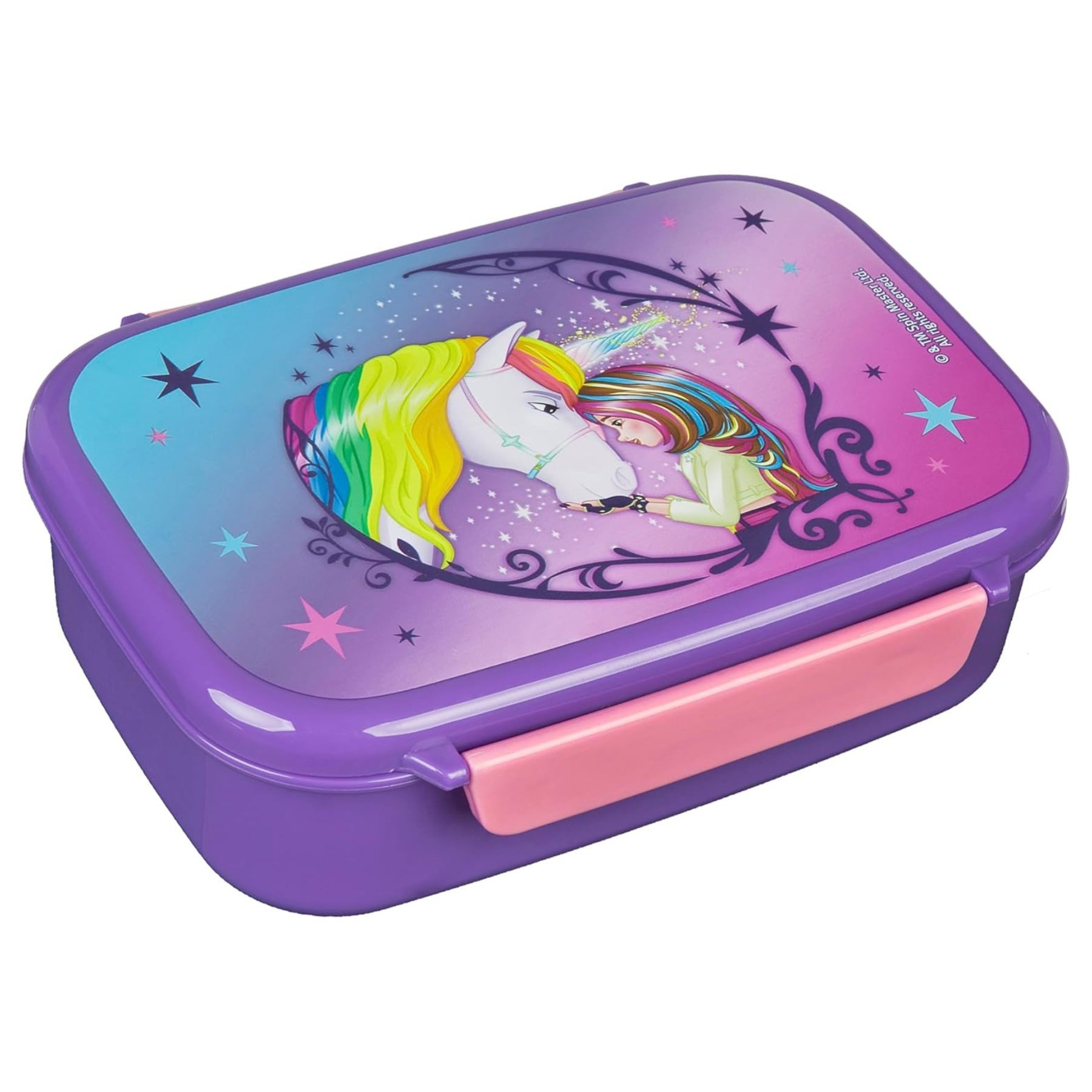 Unicorn Academy Lunchbox Lila Brotdose 18 x 14 x 6 cm Snackbox für Schule unterwegs