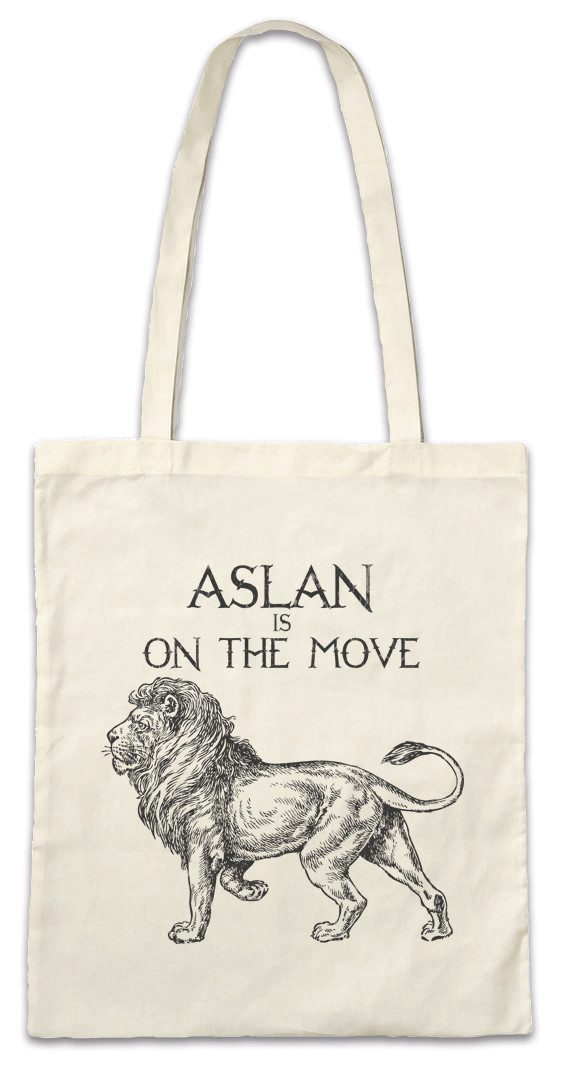 Beuteltasche Aslan Is On The Move Stofftasche Löwe Lion Chroniken Chronicles Lucy