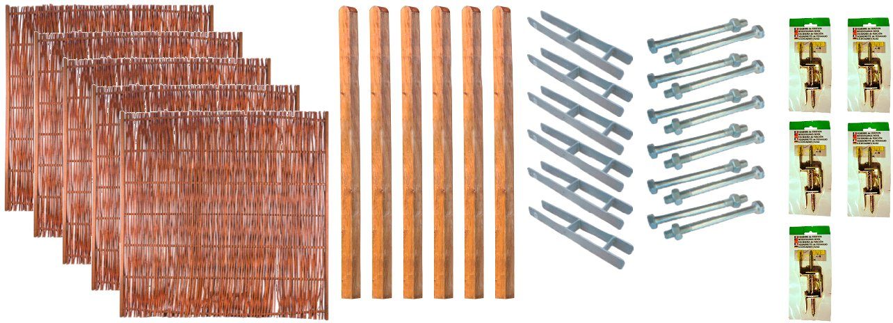 Tetzner & Jentzsch Weidenzaun Fontana 3, (Set), 5 Elemente, LxH: 954x180 cm