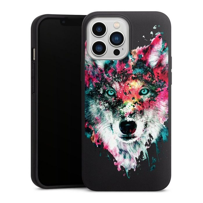 DeinDesign Handyhülle Riza Peker Wolf bunt Wolve ohne Hintergrund Apple iPhone 13 Pro Max Silikon Hülle Premium Case Handy Schutzhülle