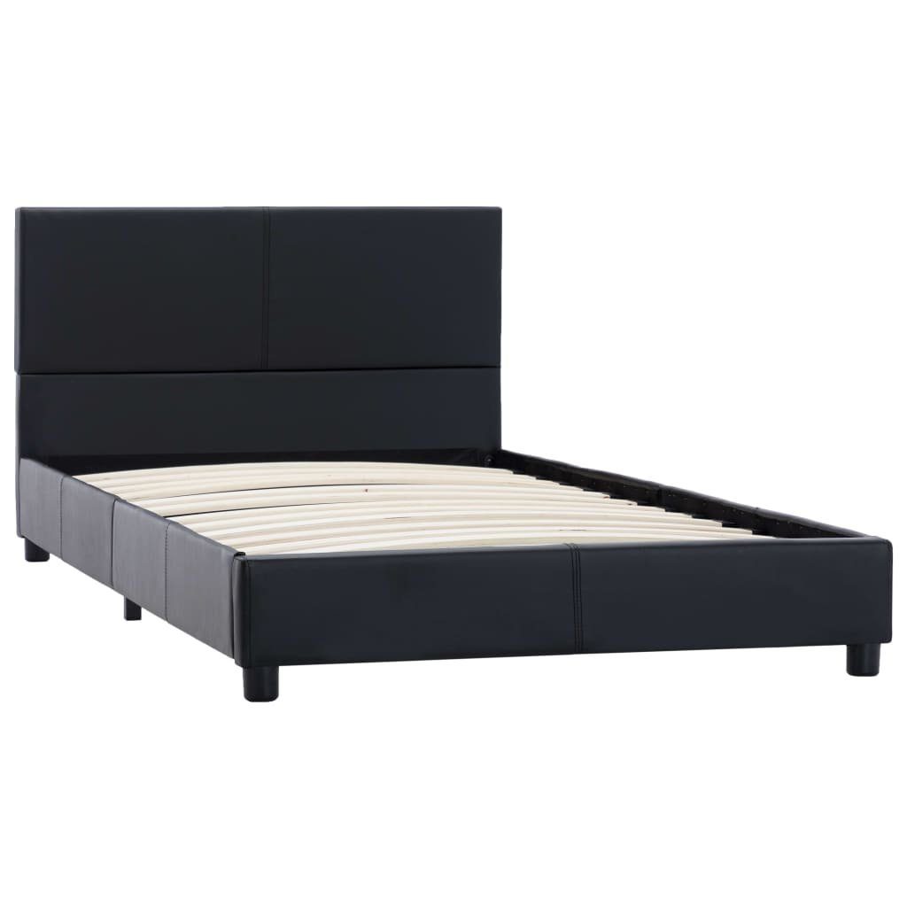 vidaXL Bett Bettgestell Schwarz Kunstleder 90x200 günstig online kaufen