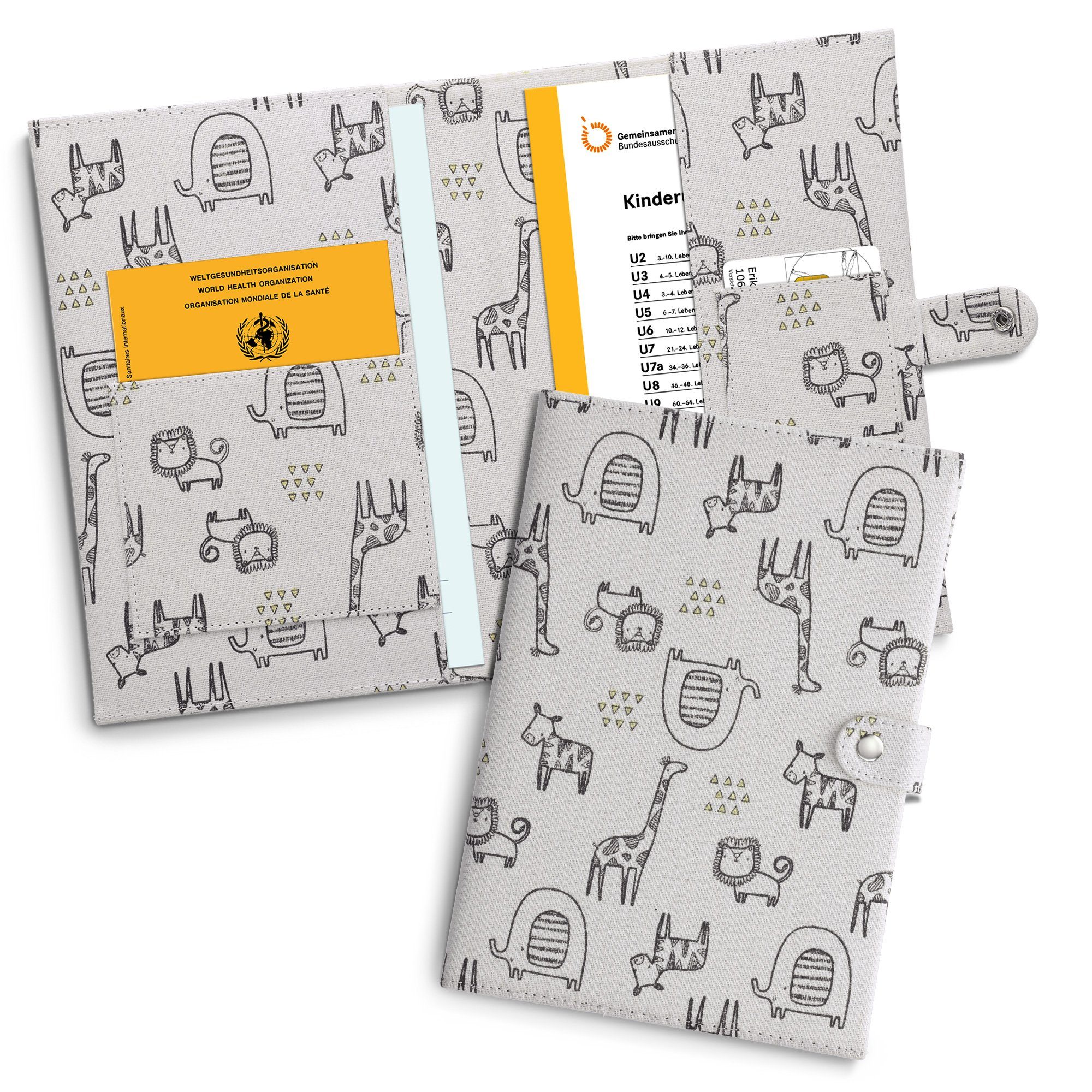 kwmobile Sleeve UHeft Hülle und Impfpass Hülle mit extra Fächern Cover, UHeft Hülle und