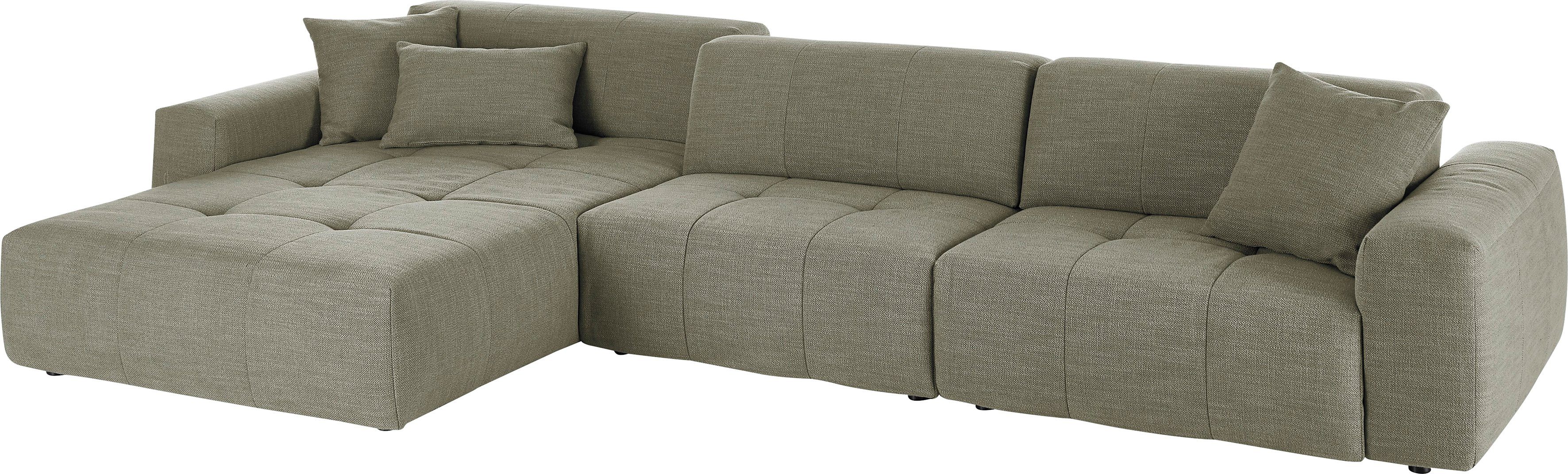 3C Candy Ecksofa Yoshy mit Komfortfunktionen, modern und bequem, L-Form, Zwei verschiedene Sitztiefen durch verstellbare Rückenlehne