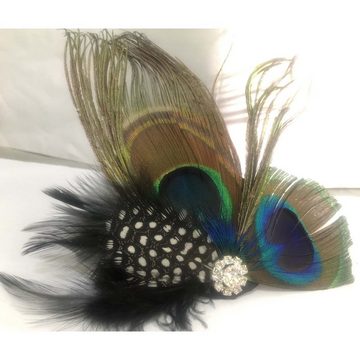 Rnemitery Haarclip Peacock Hair Clip Decoration Womens Bohemian Pfau Feder Kopfstück, 2-tlg.