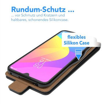 EAZY CASE Handyhülle Flipcase für Xiaomi Mi 9 Lite 6,39 Zoll, Tasche Klapphülle Handytasche zum Aufklappen Etui Kunstleder Schwarz