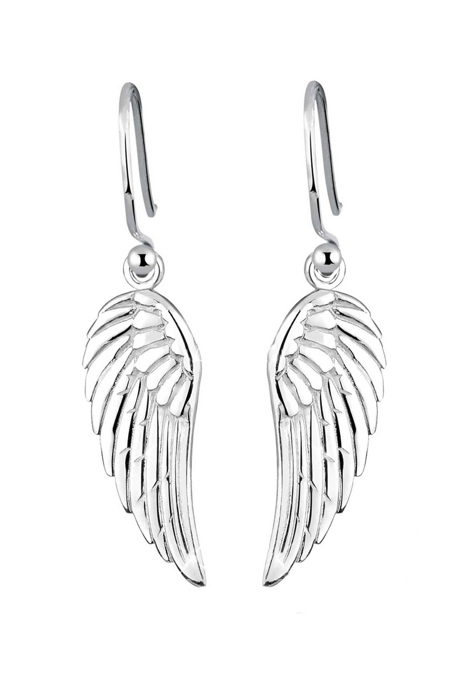 Elli Paar Ohrhänger Flügel Feminin Filigran 925 Silber, Flügel