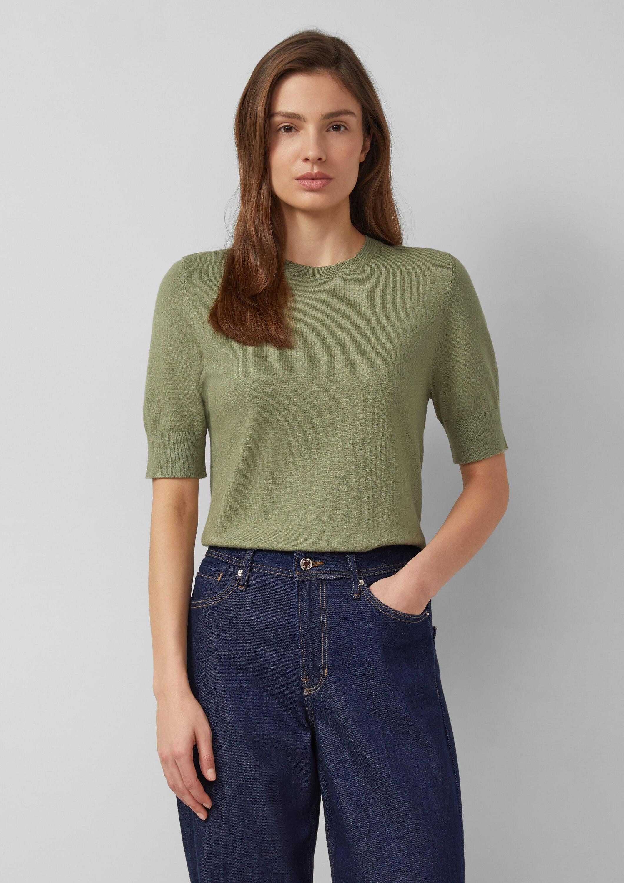 s.Oliver Kurzarmpullover Strickpullover Weicher Kurzarm-Strickpullover aus Viskosemix