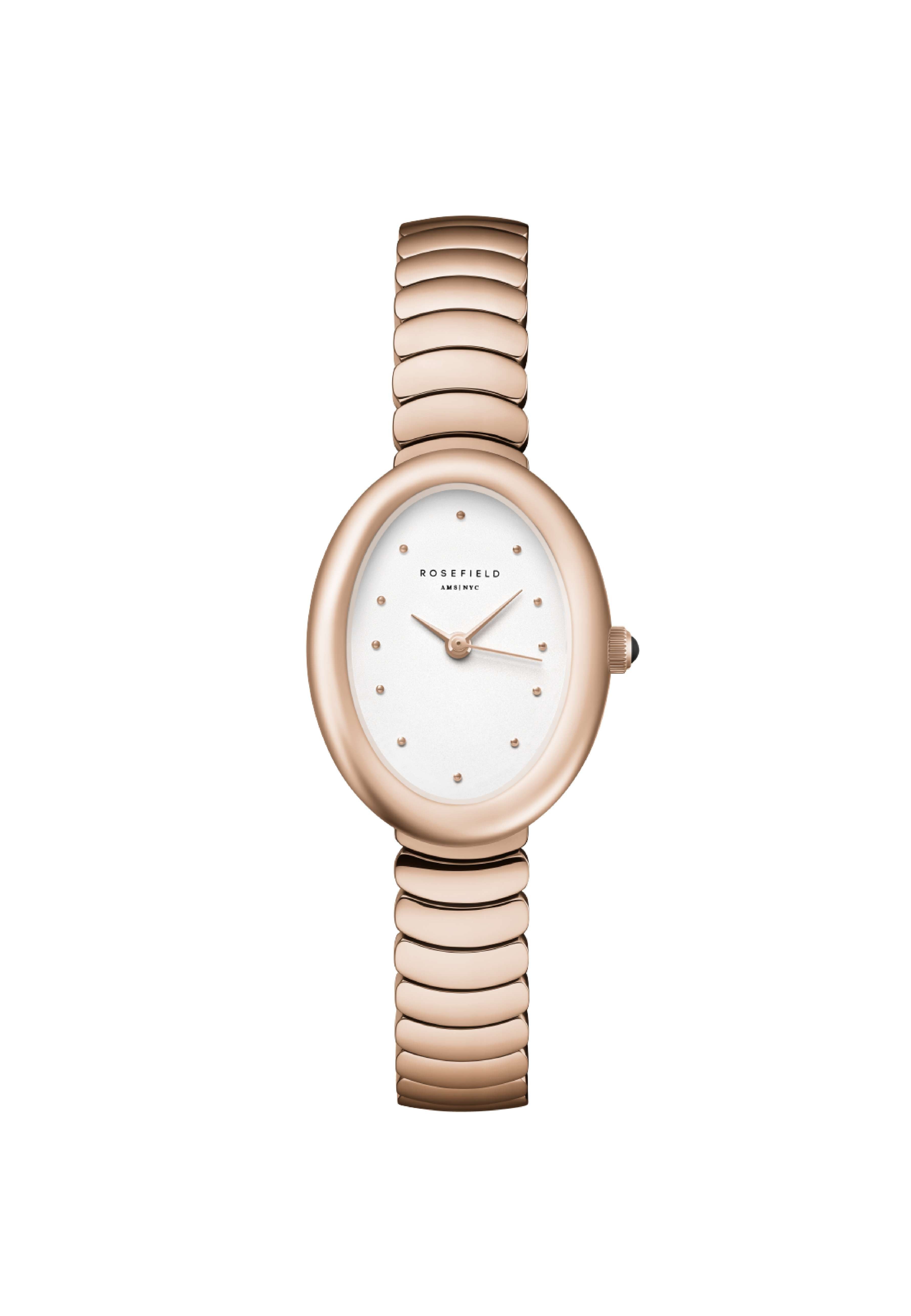 ROSEFIELD Quarzuhr ROSEFIELD Damenuhr Ovale 29mm Rosegoldfarben