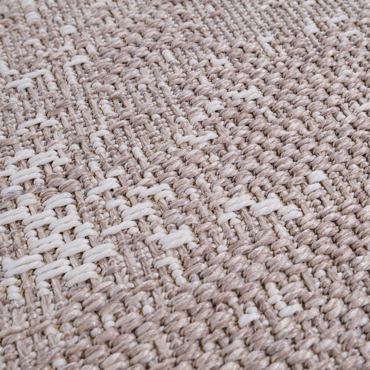 Teppich Waregem 626, Paco Home, Flachgewebe, Outdoor meliert, geeignet, Höhe: rechteckig, In- beige Wohnzimmer 4 mm, und