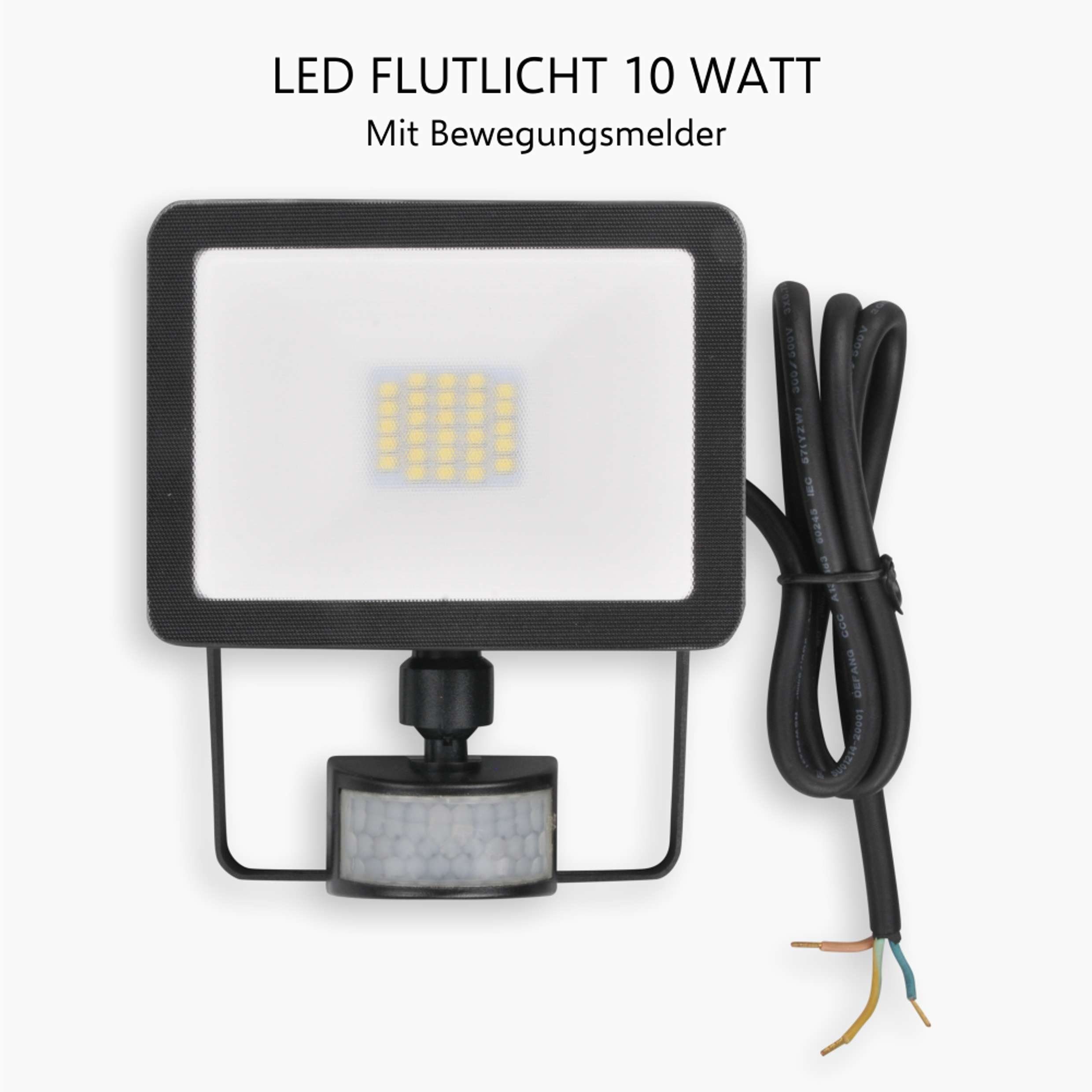Wandstrahler Frostbeständig Bewegungsmelder, LED-Strahler, schwarz Elro SMD-LED-Chip, LED Tageslichtweiß, LF60, Wasserdicht,