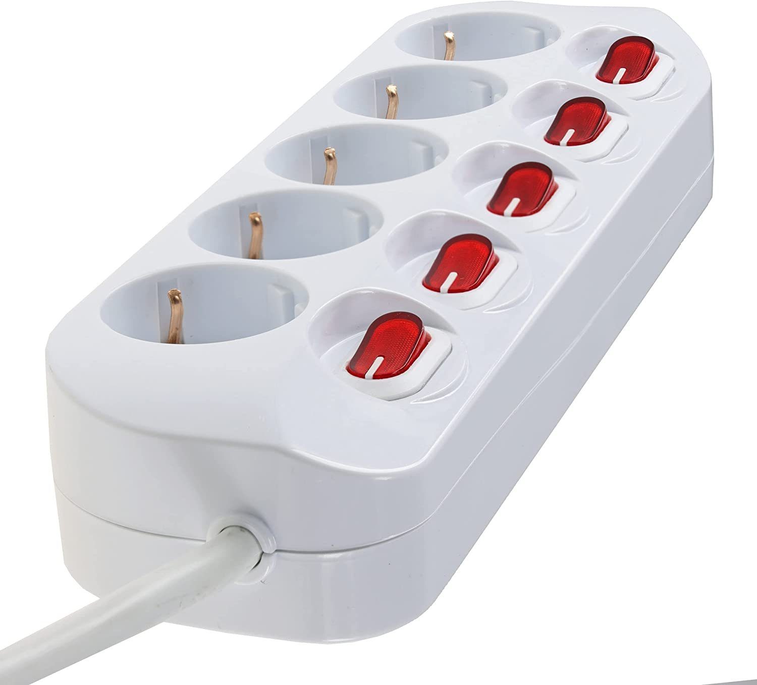 ChiliTec Steckdosenleiste 5-Fach – Mehrfachstecker Tischsteckdose mit Mehrfachsteckdose