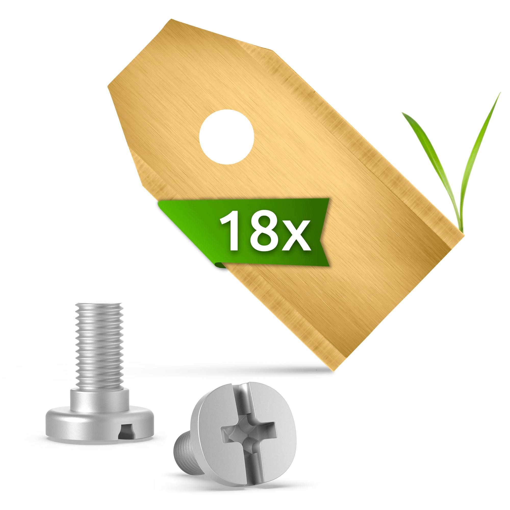 ECENCE Mährobotermesser Ersatz-Messer Klingen Titan 18 Stück kompatibel (18-St)