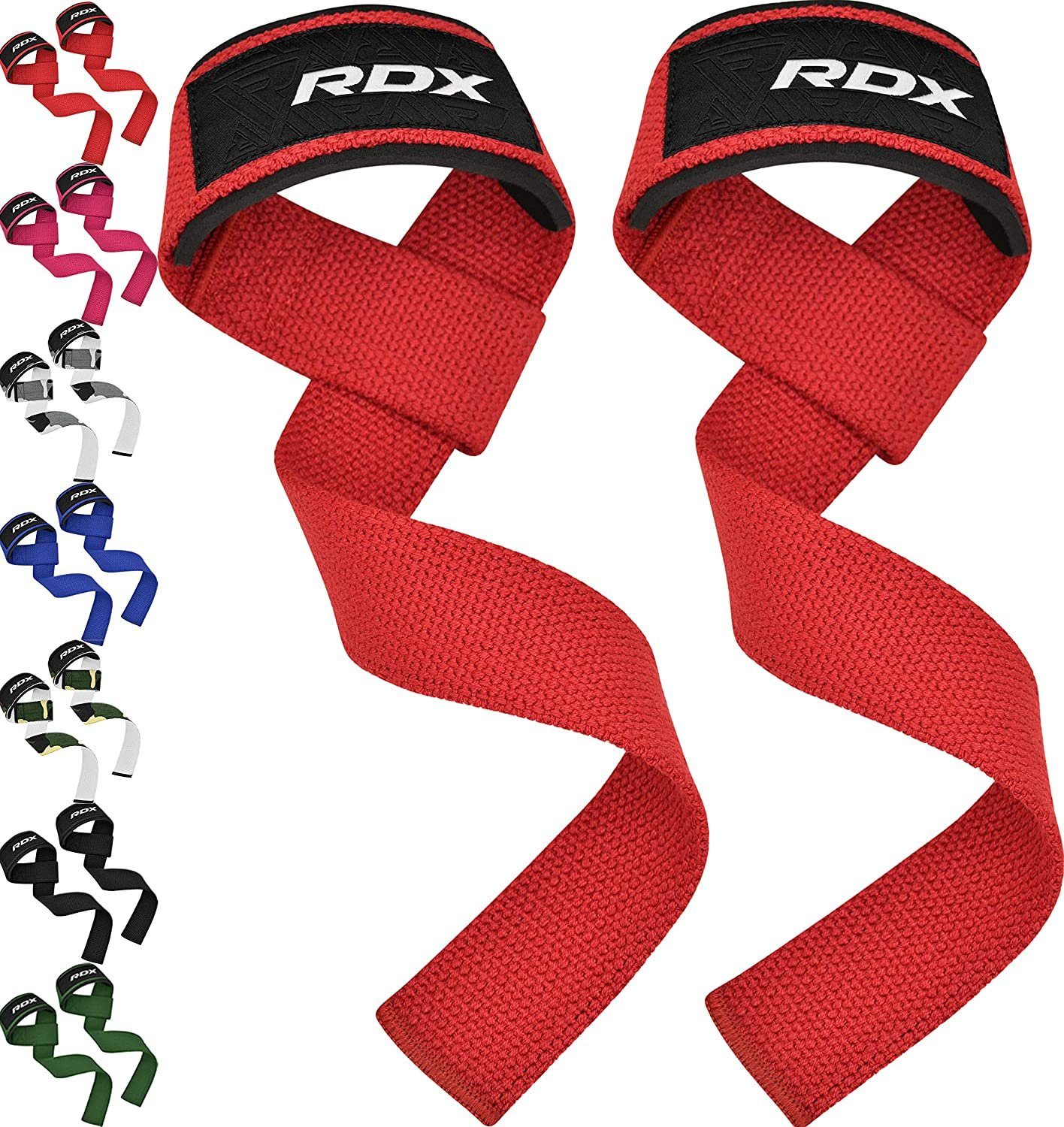 RDX Handgelenkschutz RDX Lifting Straps Strength Training, 60 cm lange professionelle Red Black